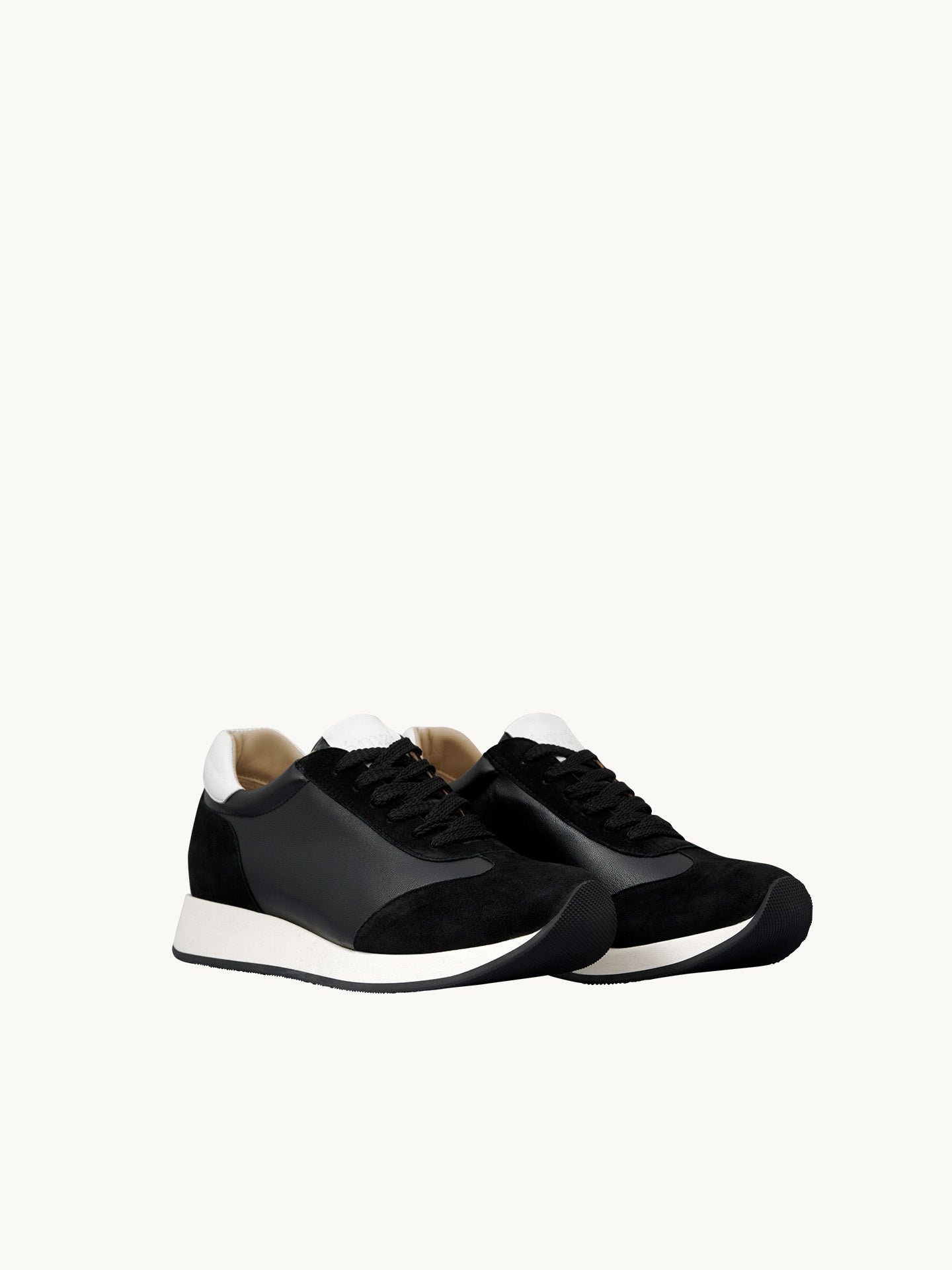 Baskets compensées  en cuir nappa EMZI PARIS Noir