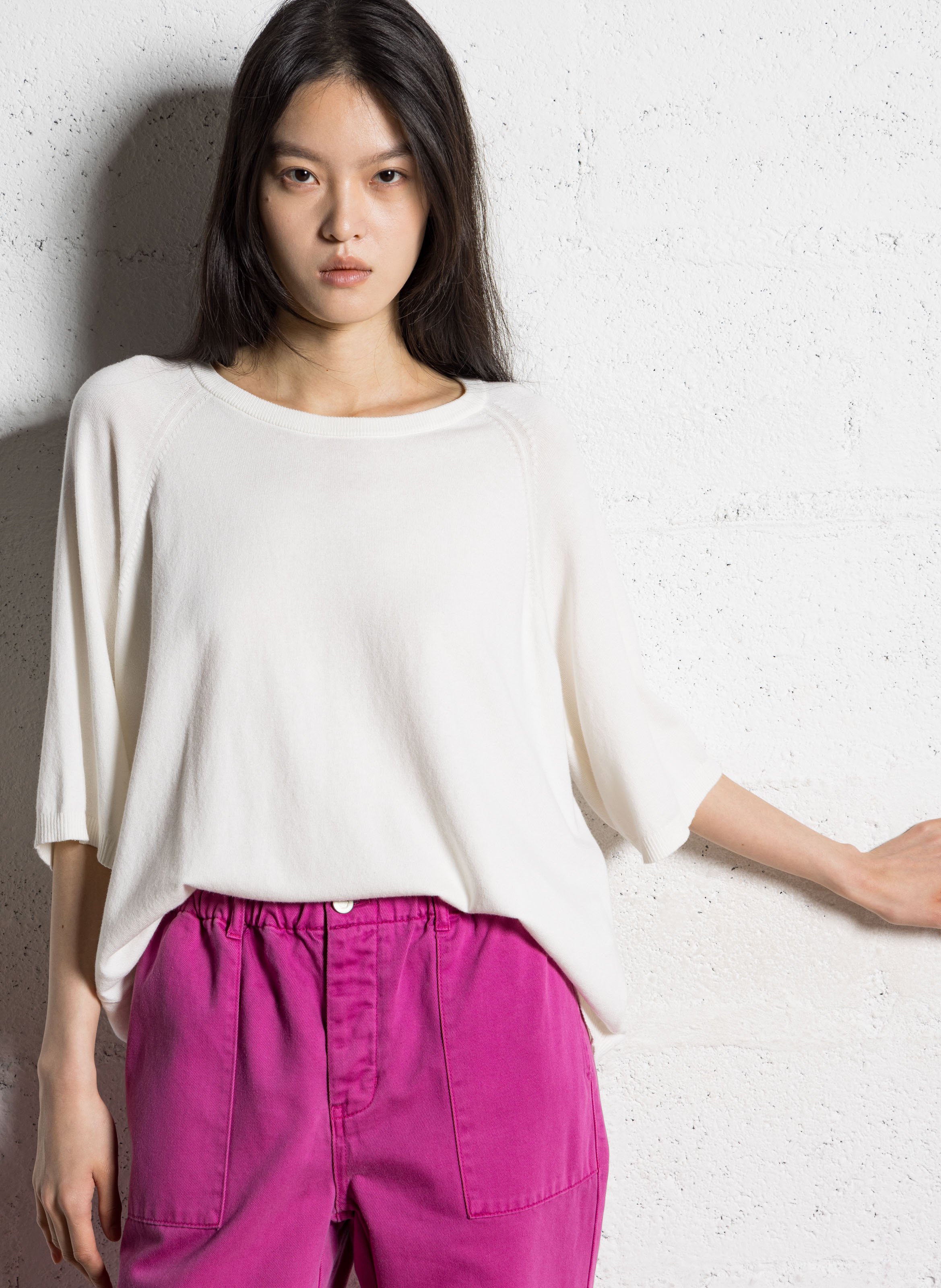 T-shirt van gevlamd katoen JC SOPHIE Wit