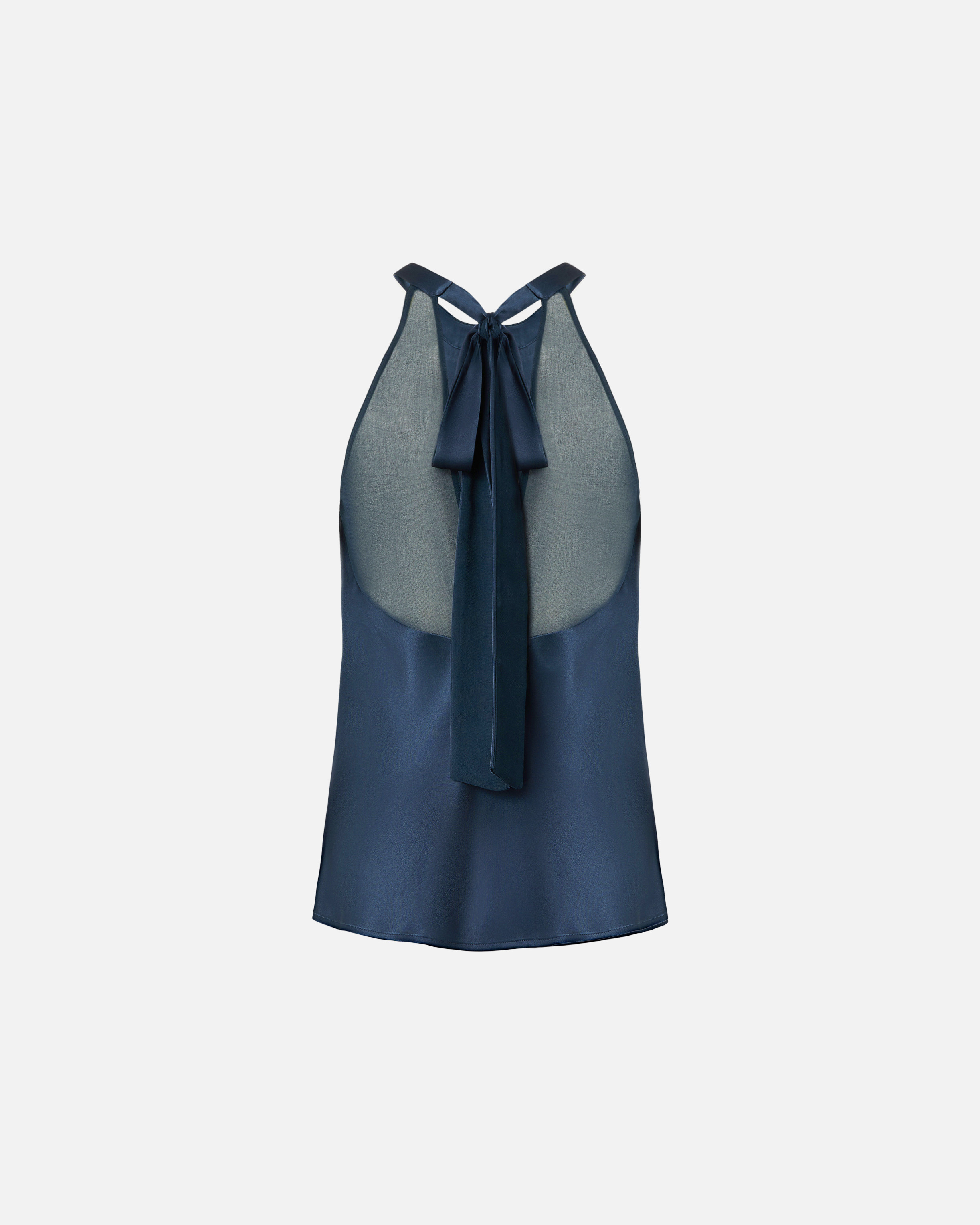 Top with satin bow and georgette crepe PINKO Blue