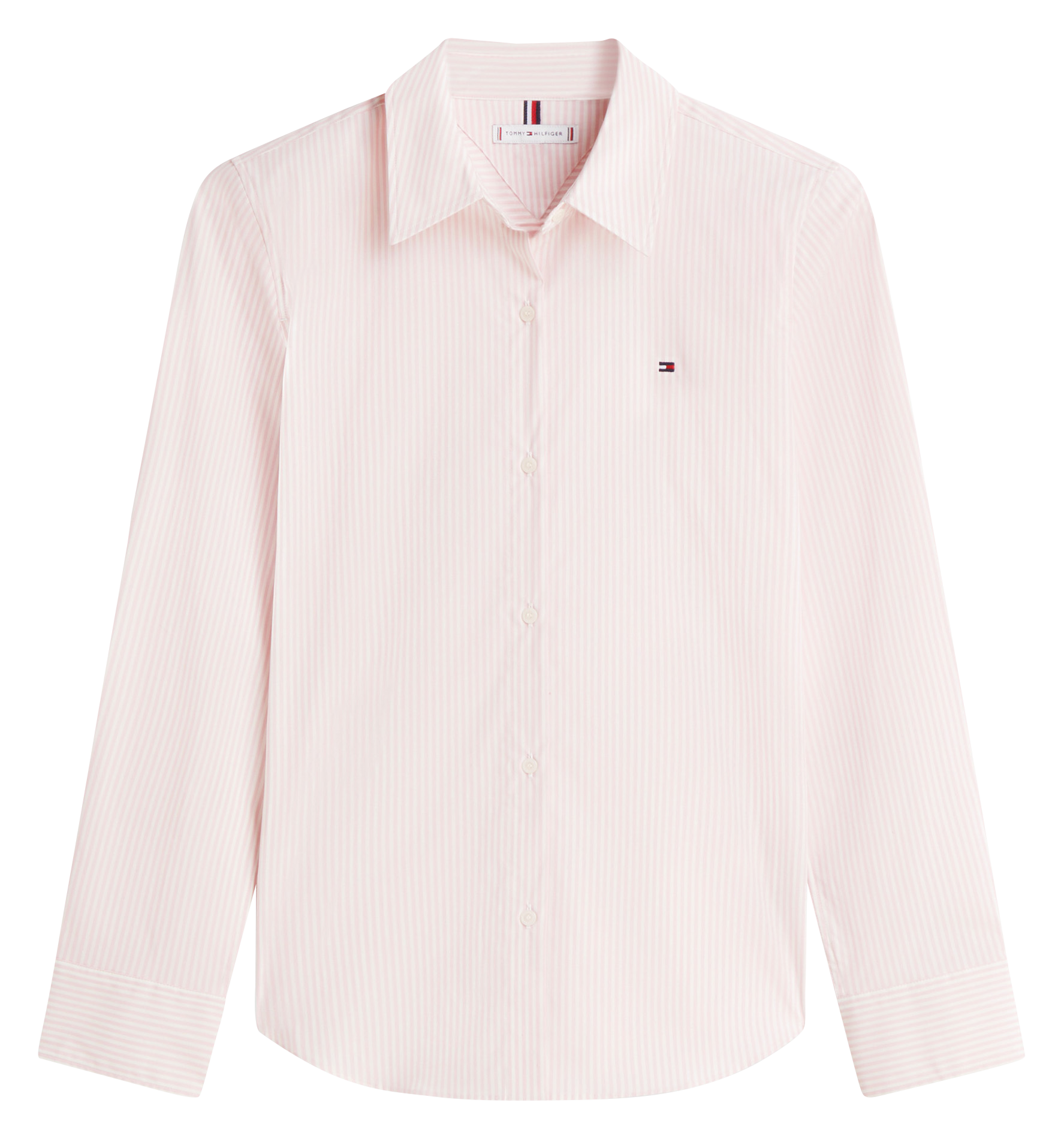 Chemise droite col classique en coton mélangé rayé TOMMY HILFIGER