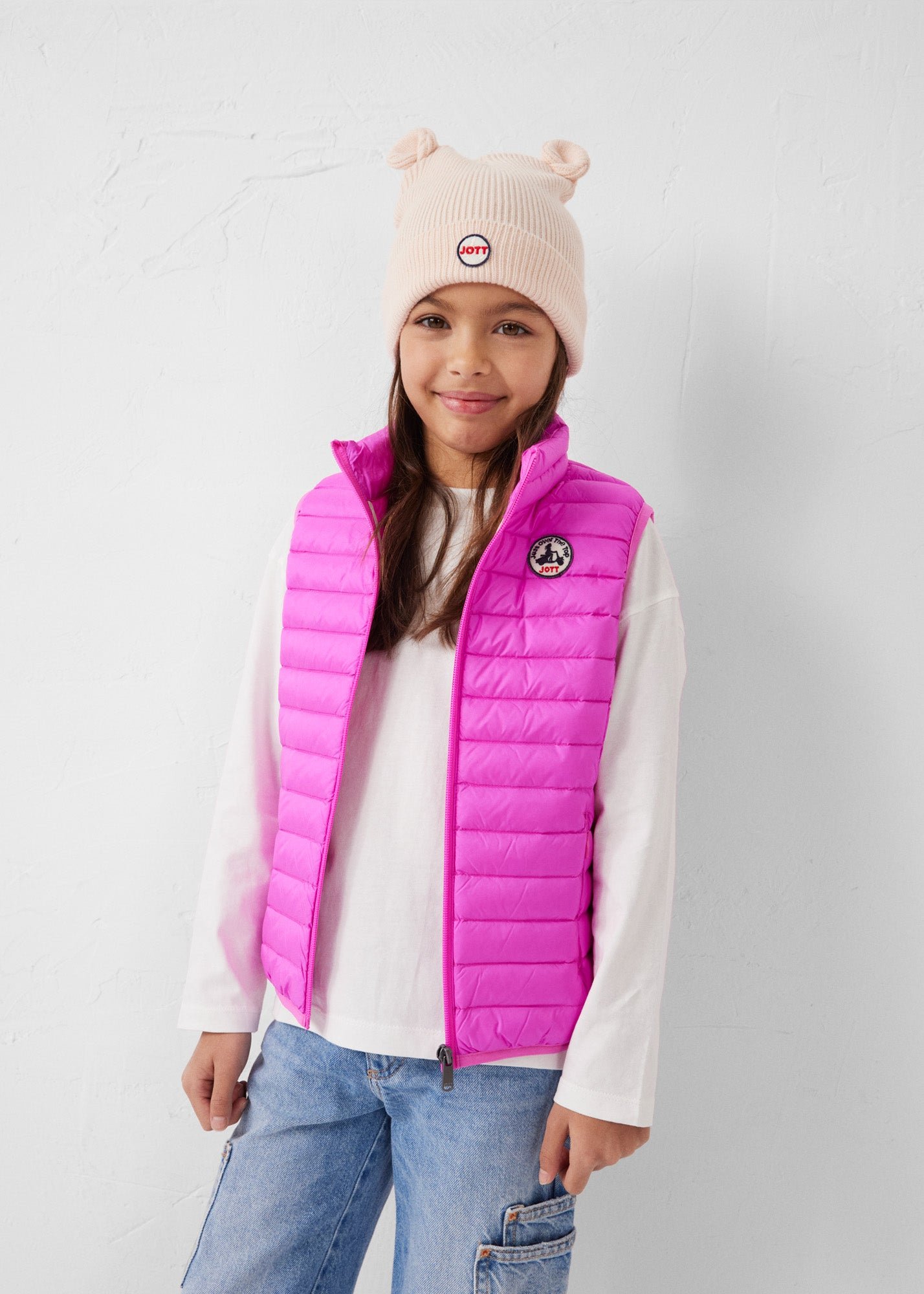 Zoe children's sleeveless puffer jacket JOTT Pink