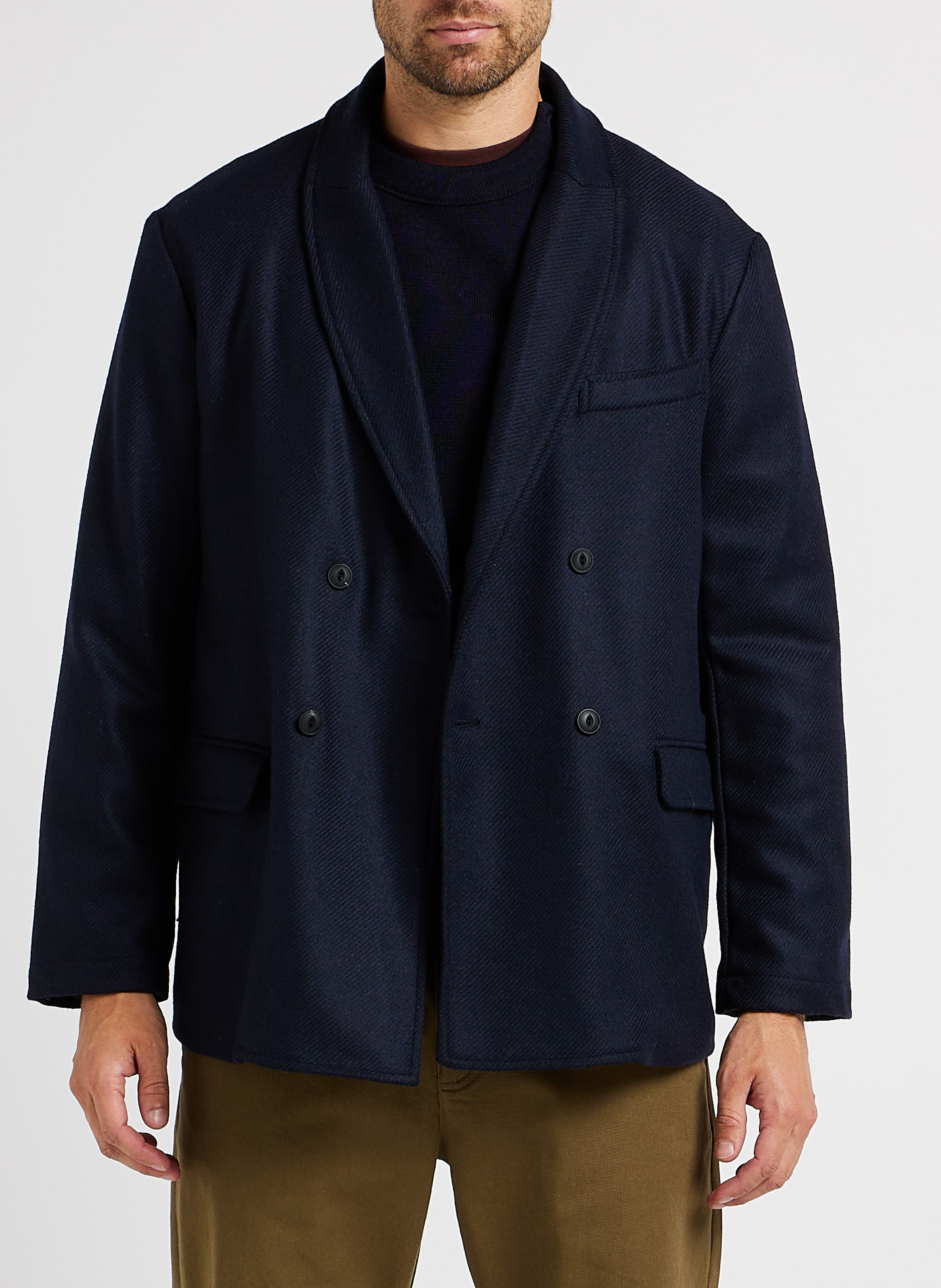 Wool-blend jacket with shawl collar HOMECORE Blue
