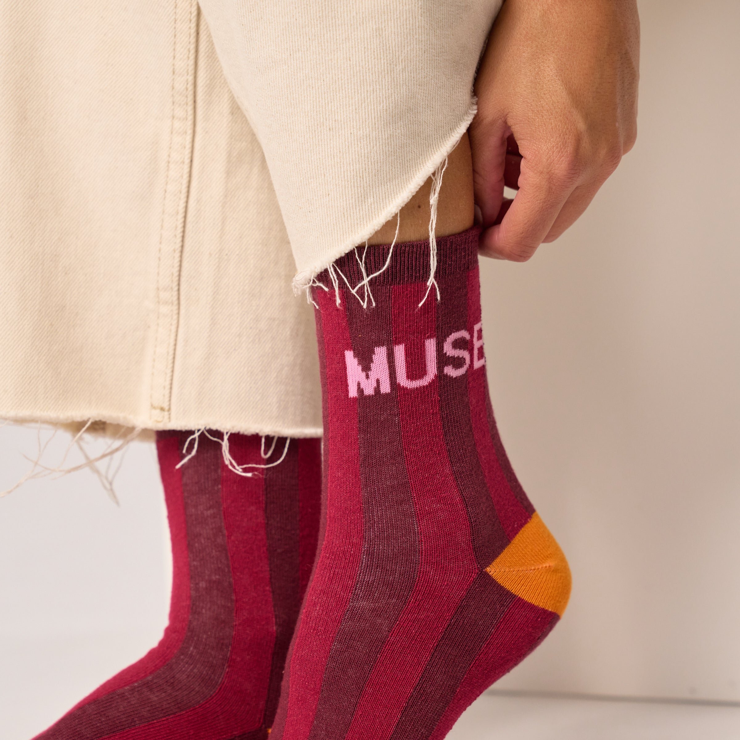 Combed cotton striped socks BILLYBELT Red