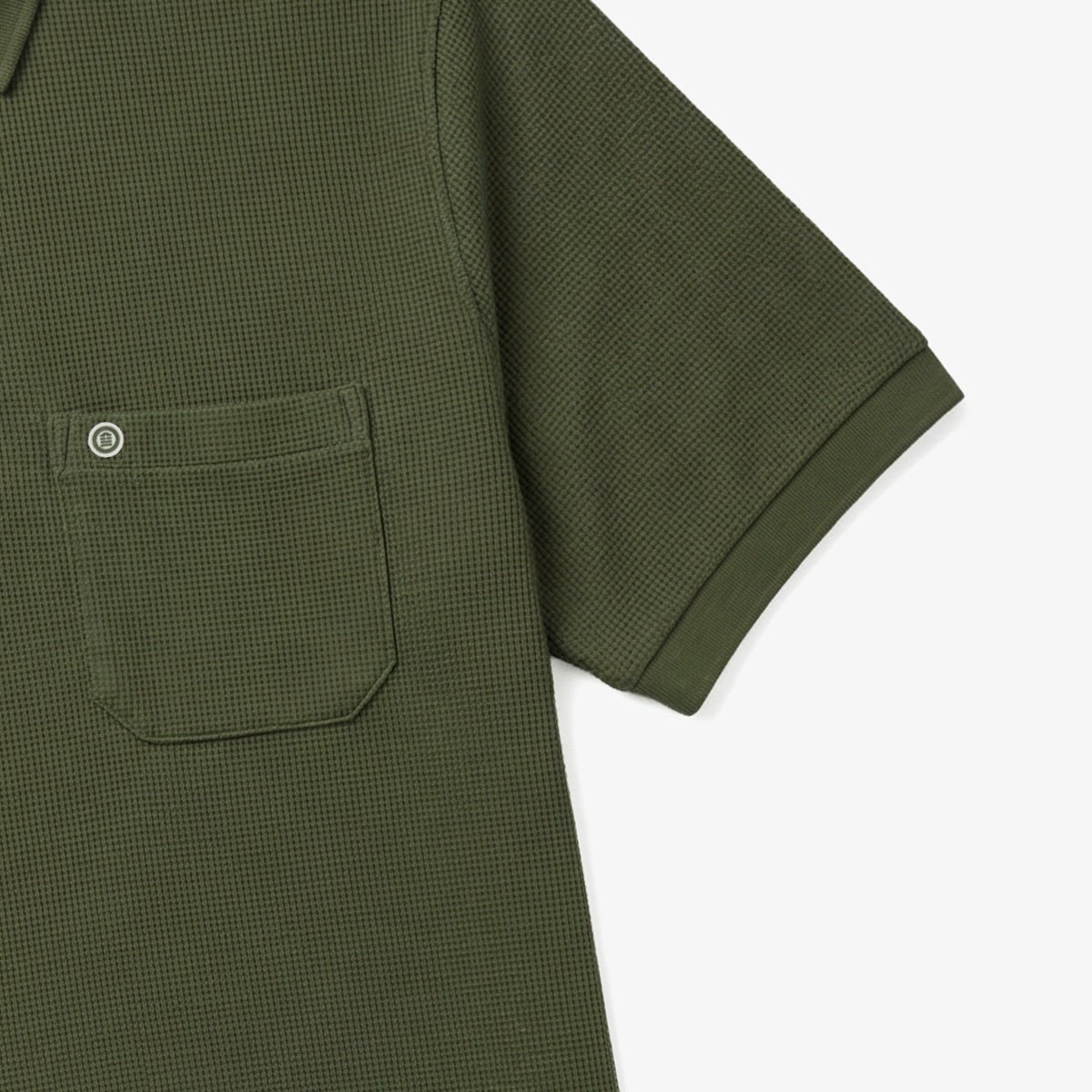 Short-sleeved waffle cotton polo SERGE BLANCO Green