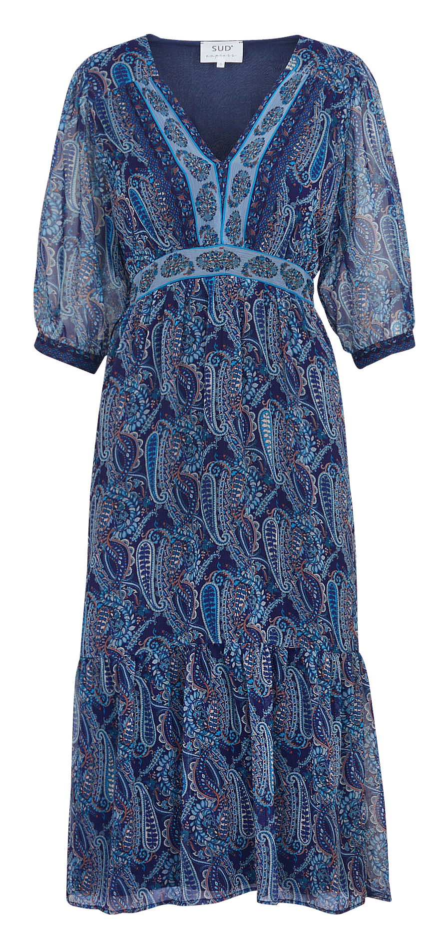 Long V-neck dress SUD EXPRESS Blue