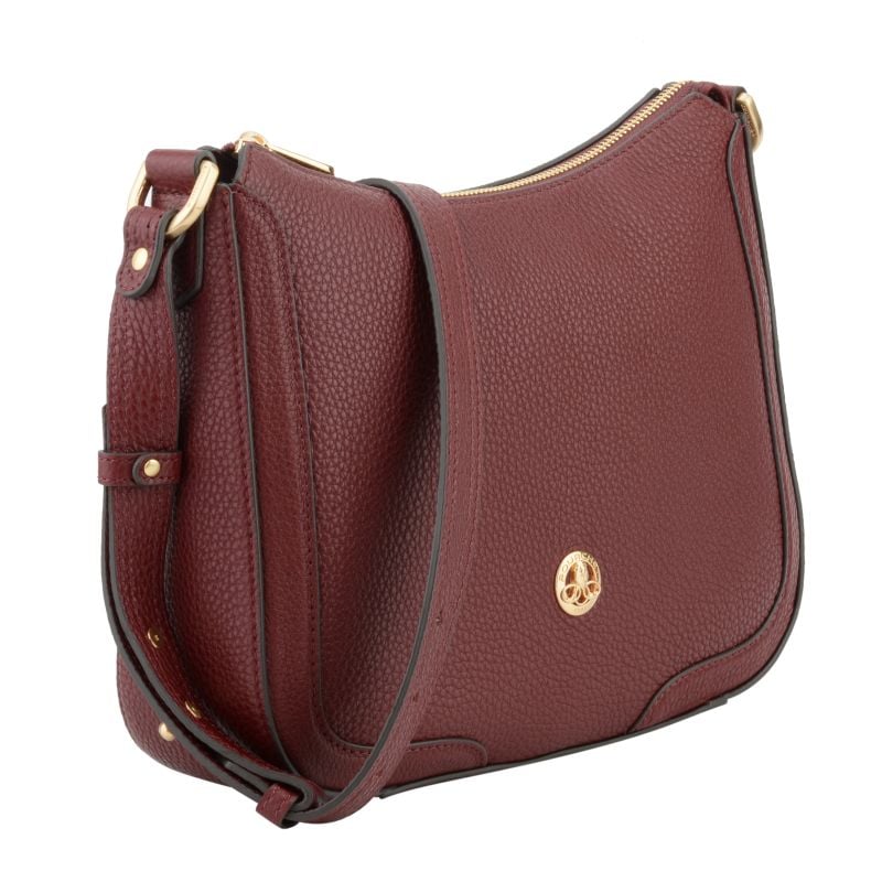 Crossbody bag in cowhide leather Red