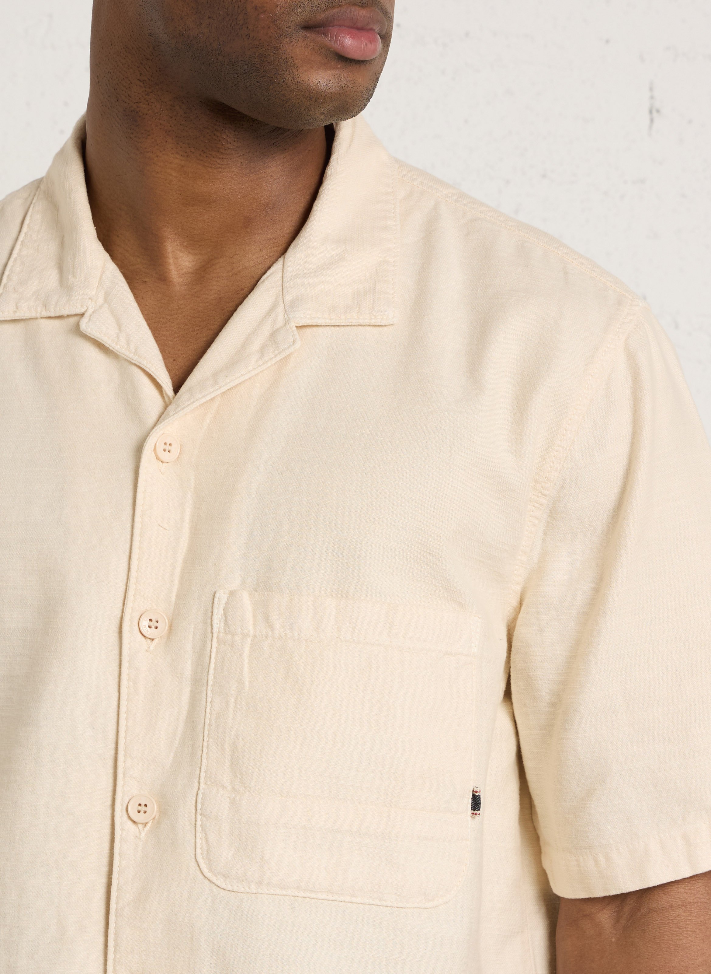 Chemise droite manches courtes en coton LE TEMPS DES CERISES Blanc