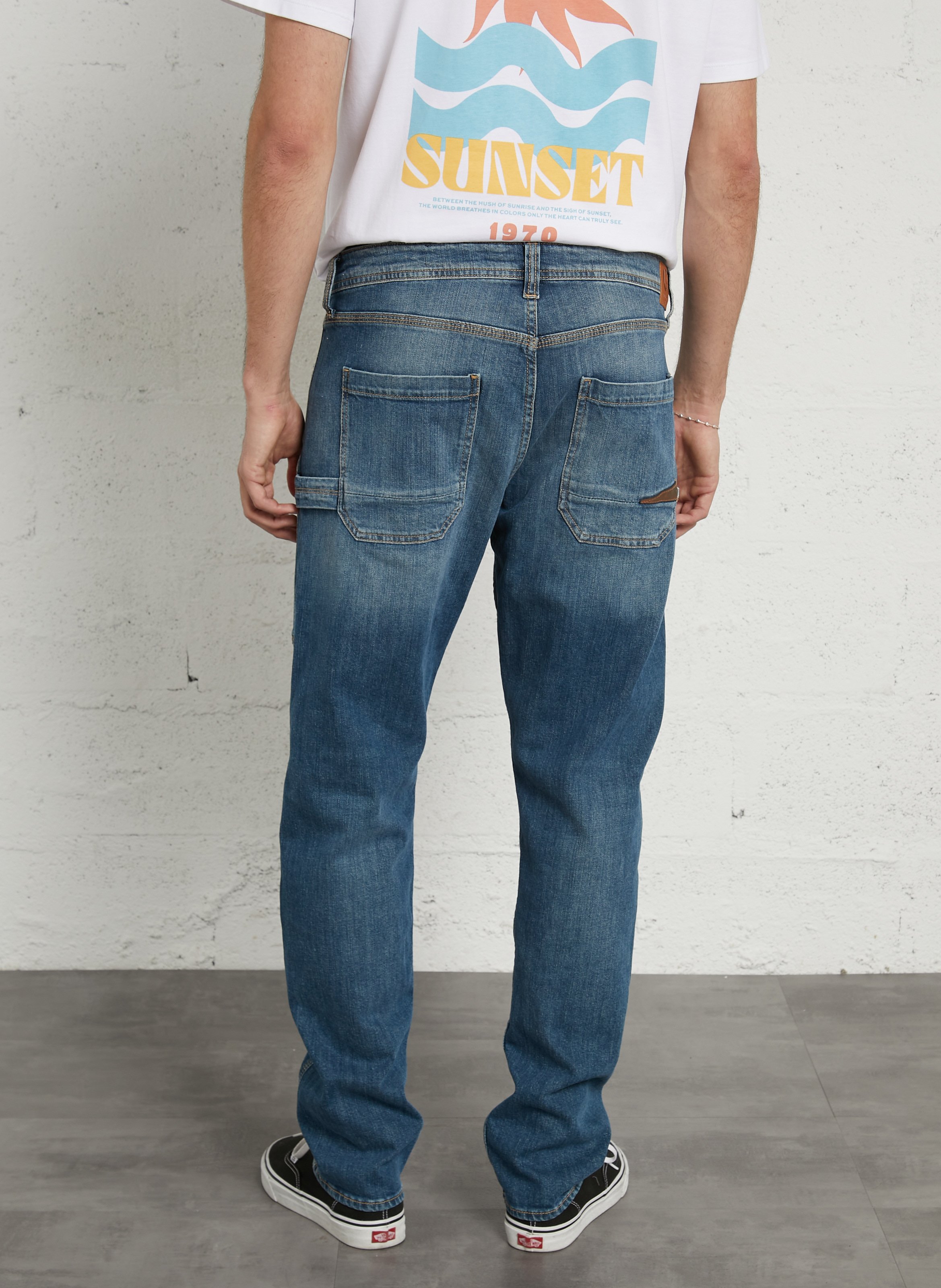 Gerade geschnittene Jeans aus Baumwoll-Mix LE TEMPS DES CERISES Blau