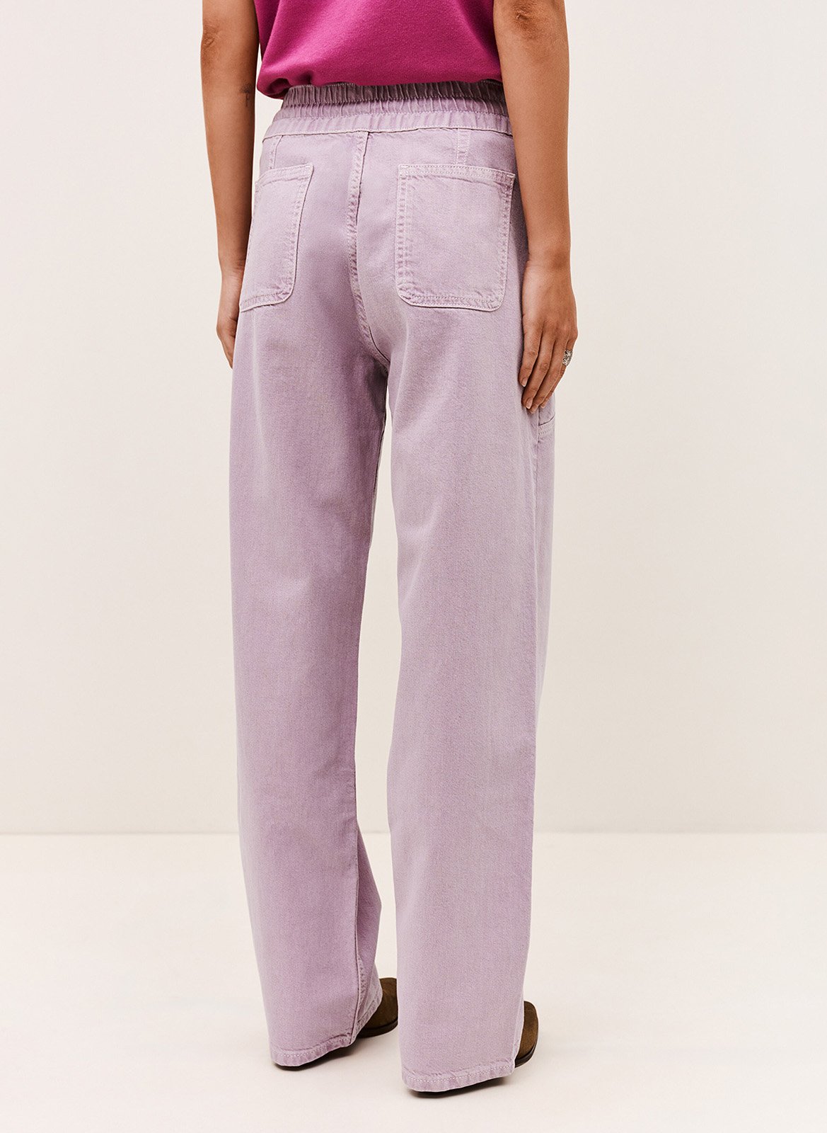 Pantalon droit en coton mélangé BA&SH Violet