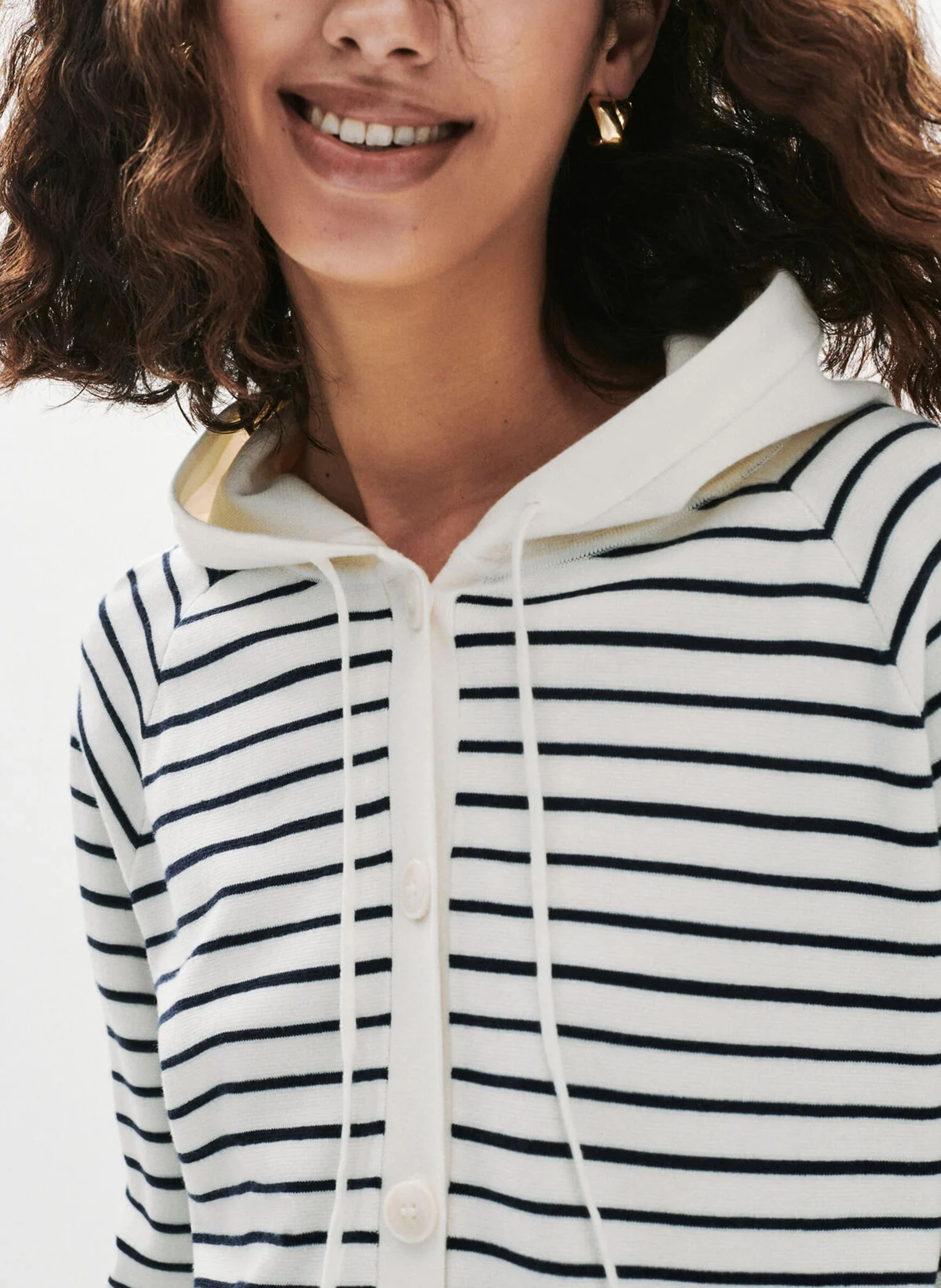 Gestreifter Hoodie-Sweater CAROLL Blau