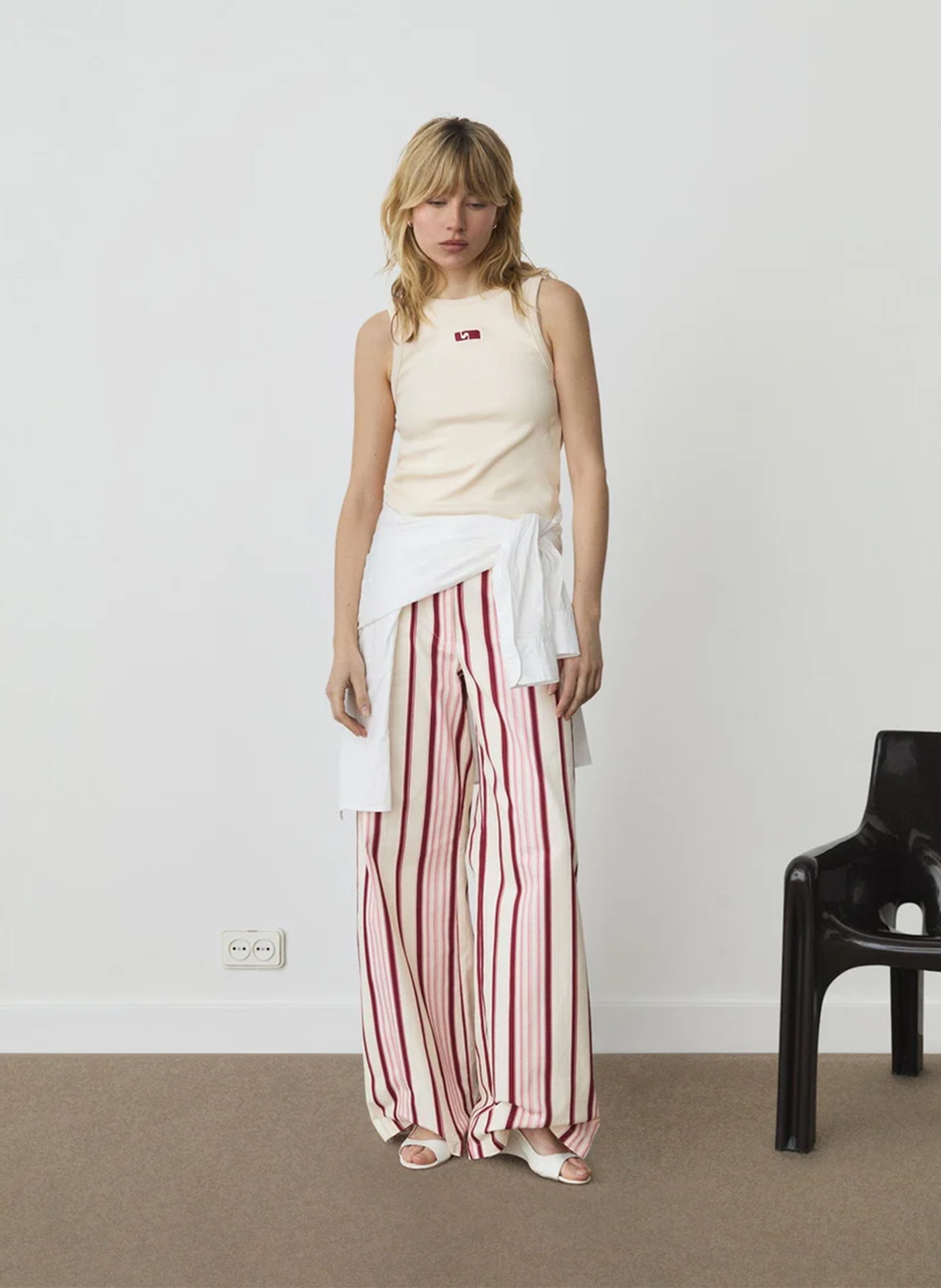 Rundhalsausschnitt-Tanktop mit Stickerei LAAGAM Weiss