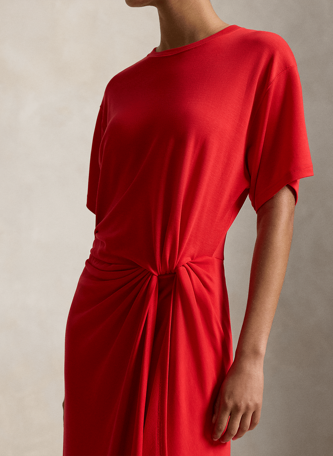 Gedraperetes langes Kleid POLO RALPH LAUREN Rot