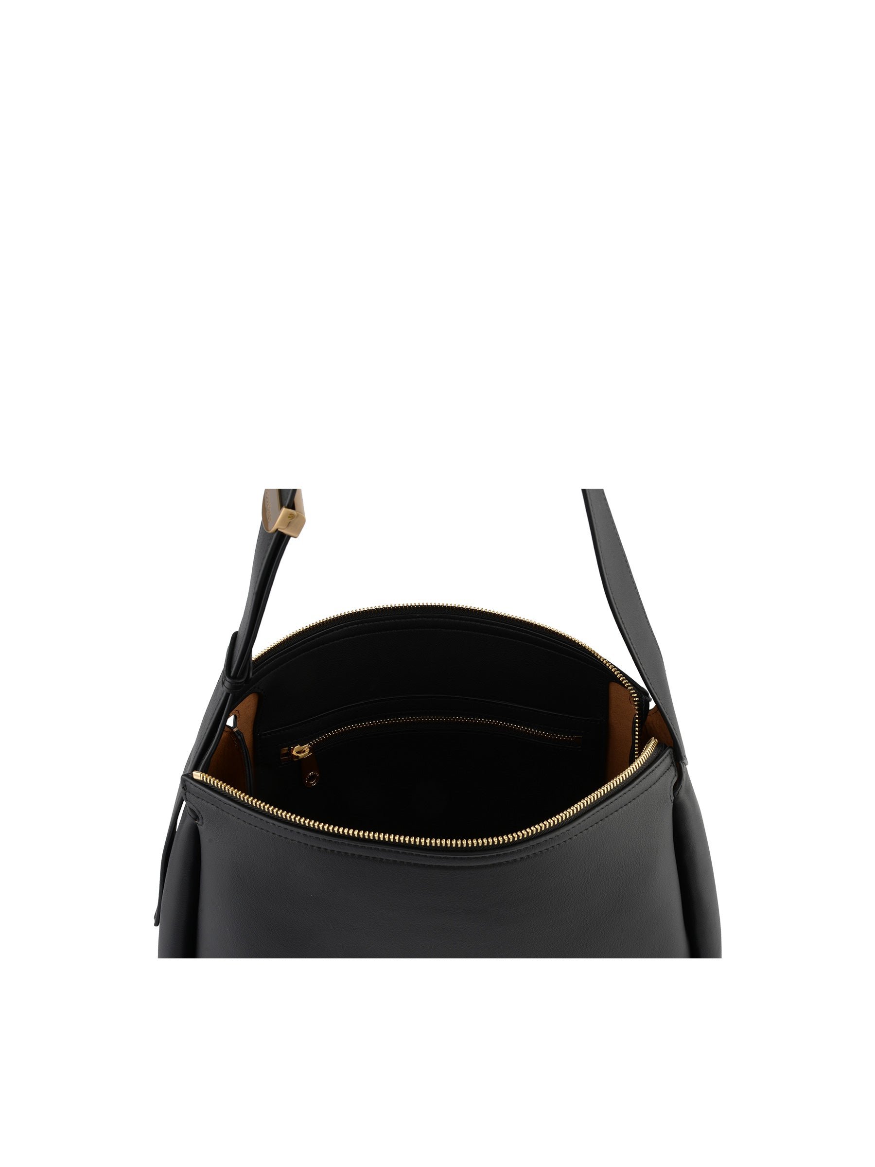 Sac porté épaule en cuir de vachette POURCHET Noir