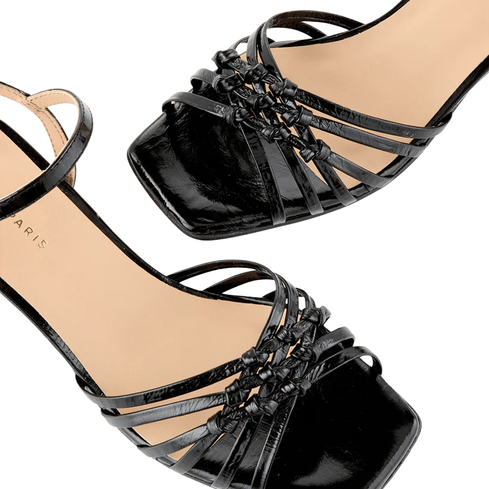 Leren sandaaltje met hak COSMOPARIS Zwart