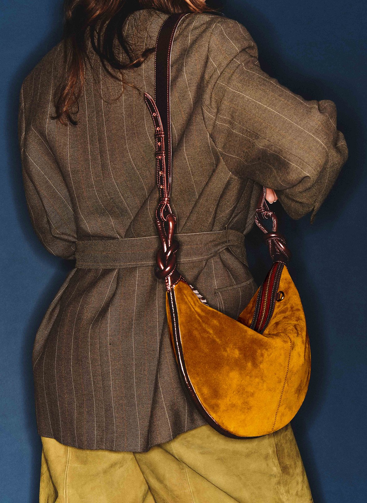 Schultertasche aus Leder CLARIS VIROT Khaki