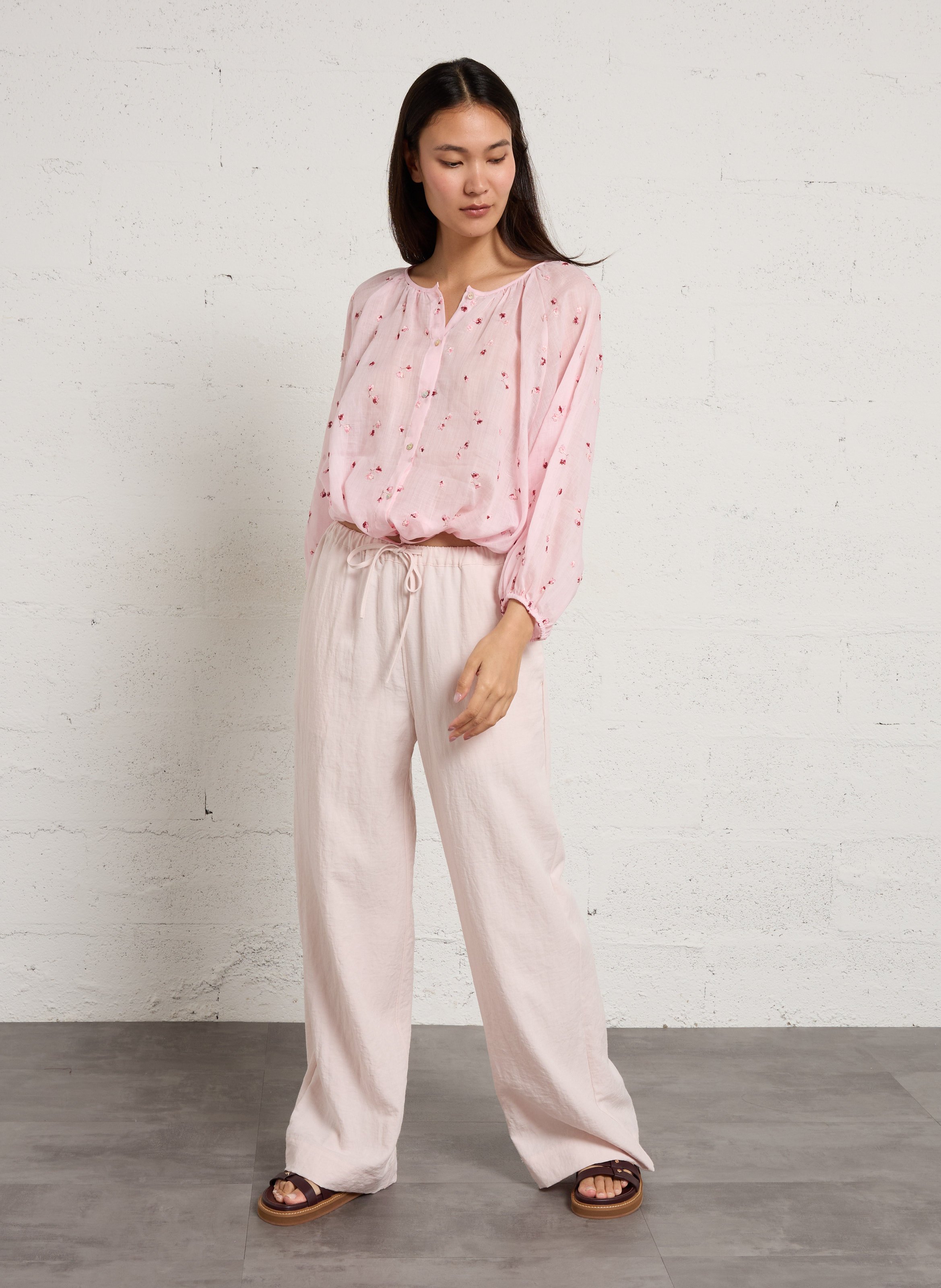 Bluse mit bestickten Details JC SOPHIE Rosa