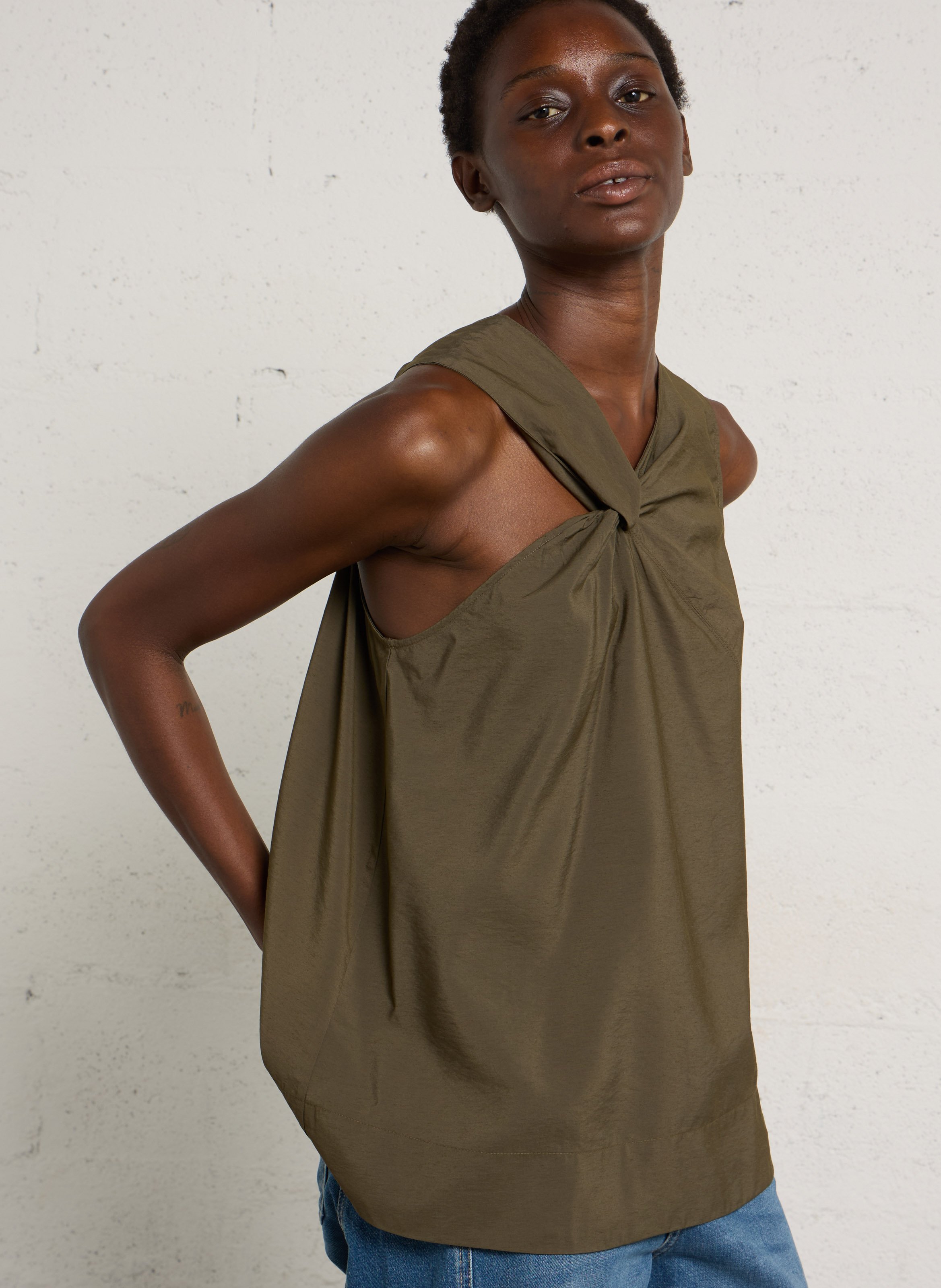 Top asymétrique ample SOEUR Kaki