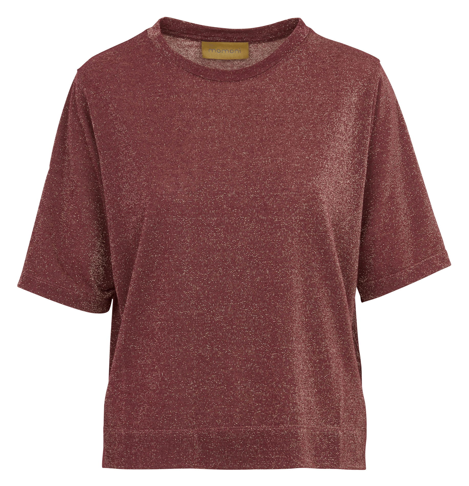 Fließendes gerades T-Shirt mit Pailletten MOMONI Braun