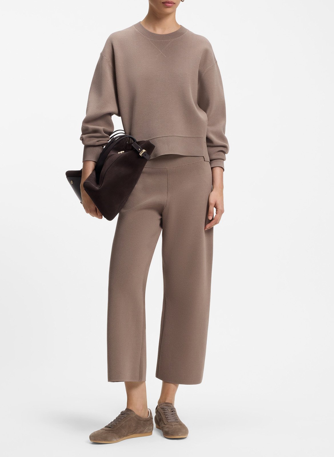 Low-top sneakers in suede leather BOSS Brown