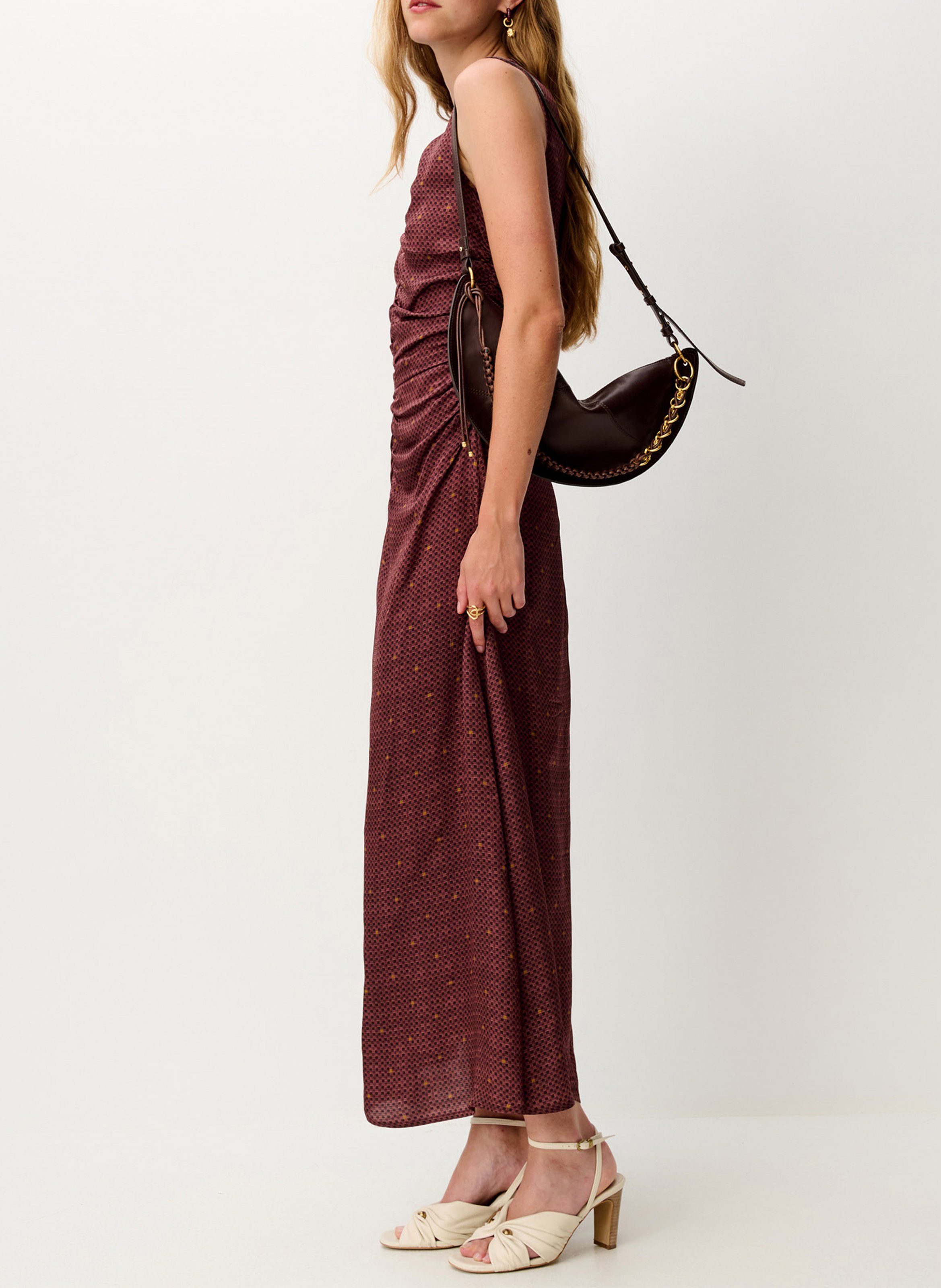 Maxikleid mit Rundhalsausschnitt SESSUN Braun