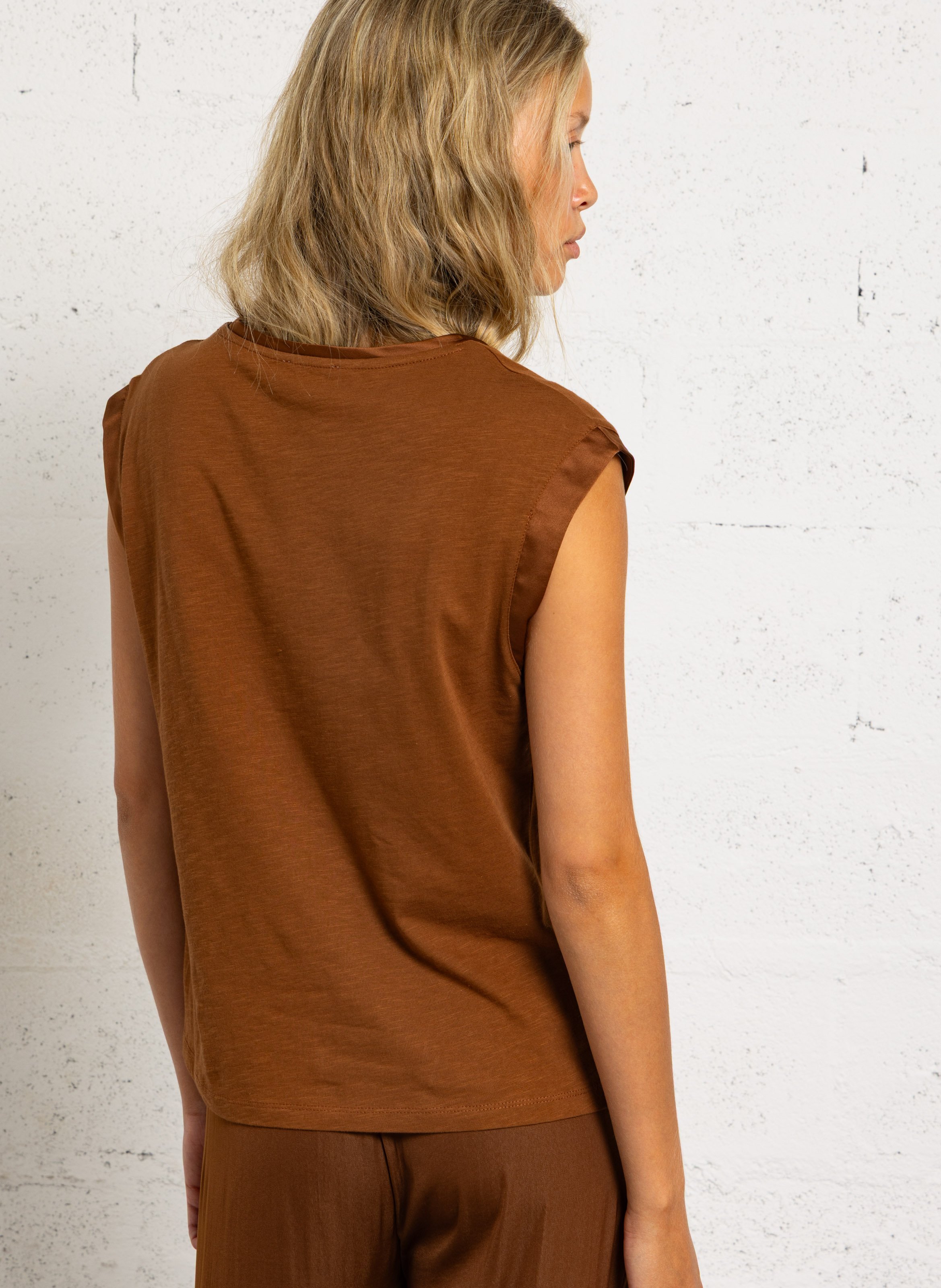 Oversized cotton T-shirt MAISON 123 Beige