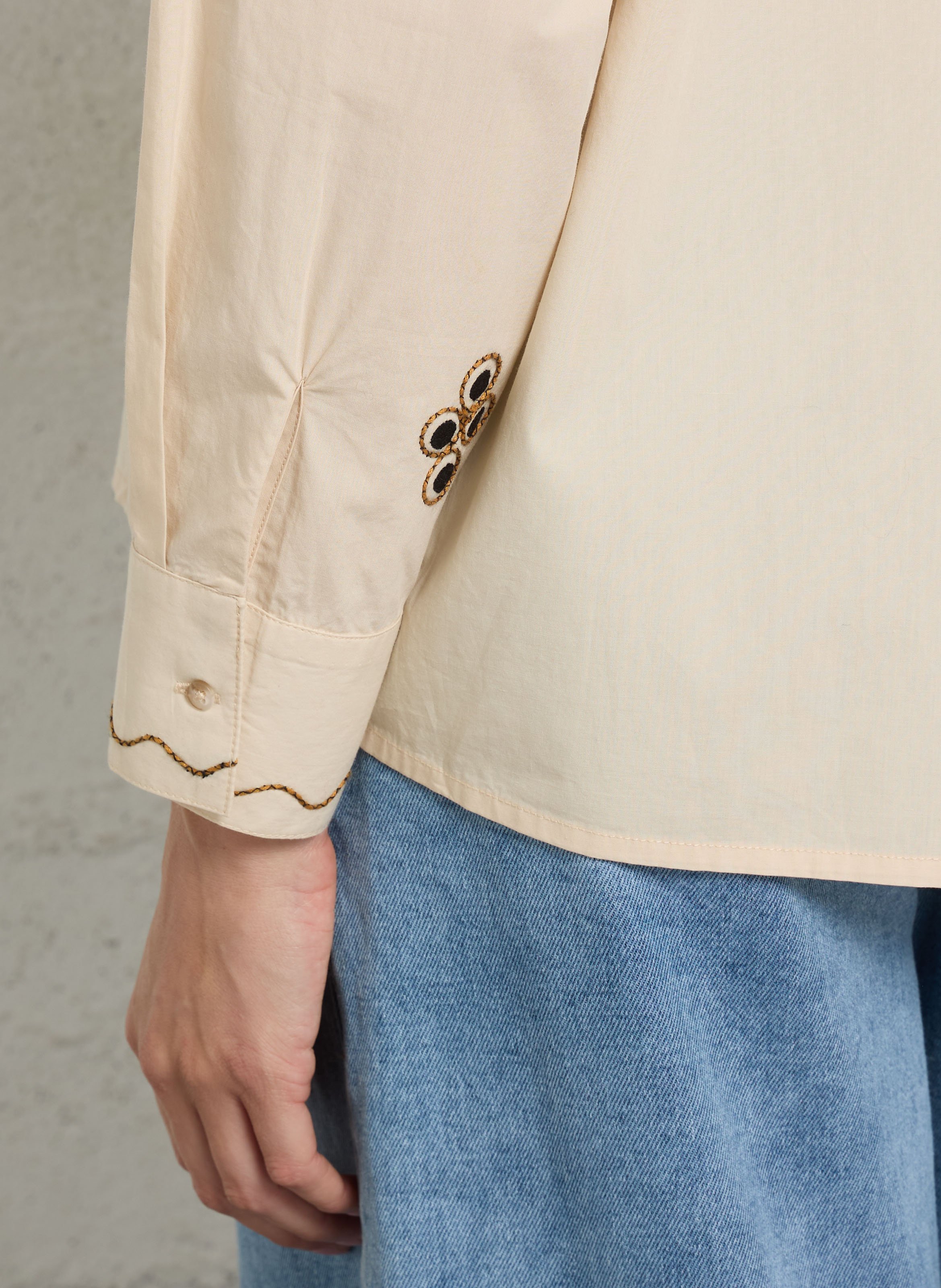 Cotton shirt with classic collar SACRECOEUR Beige