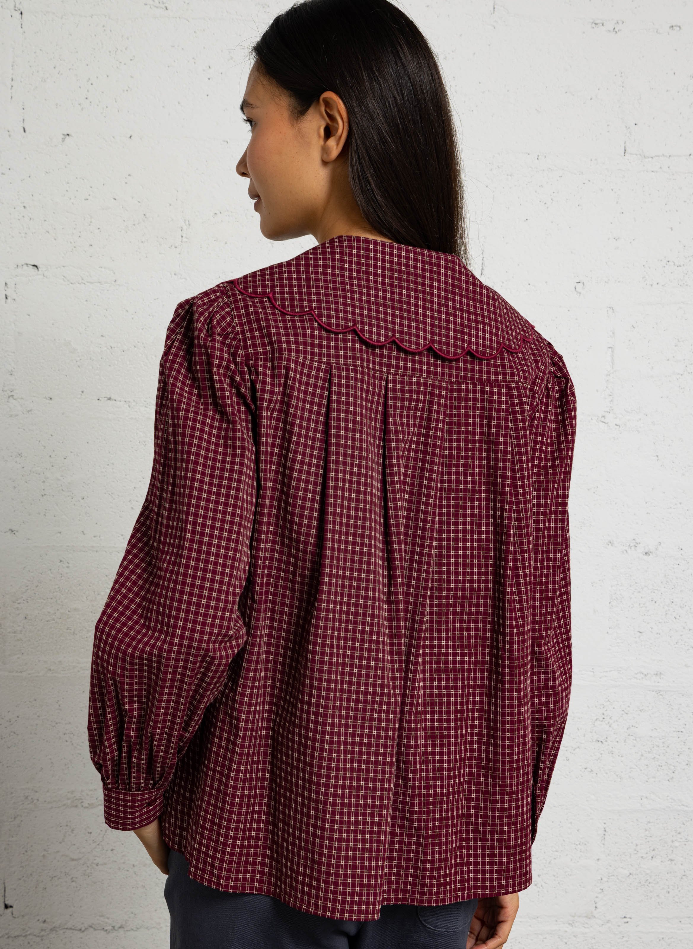 Chemise col claudine en coton SEE U SOON Violet
