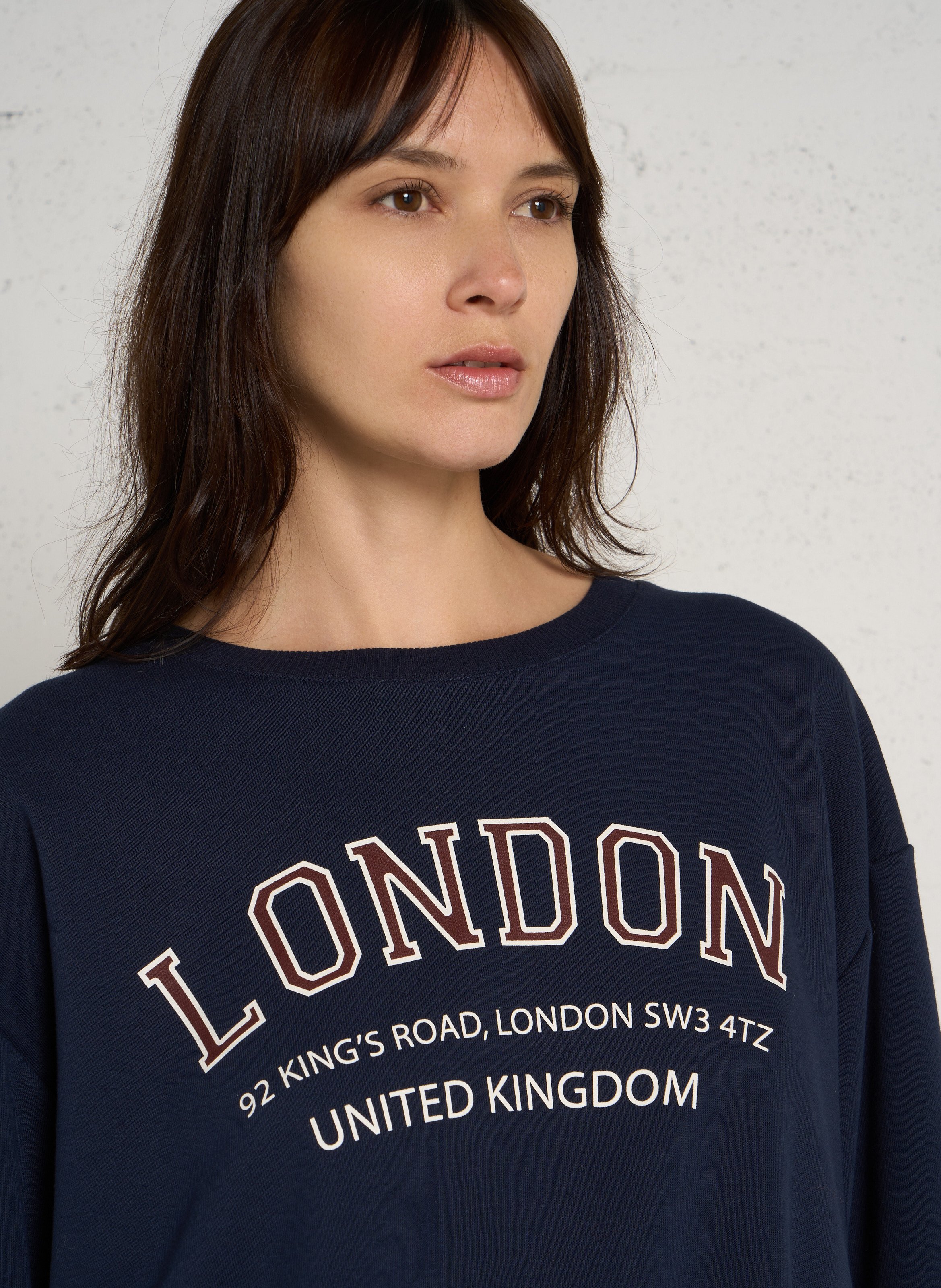 Ruimvallende sweater | katoenblend MAISON 123 Blauw