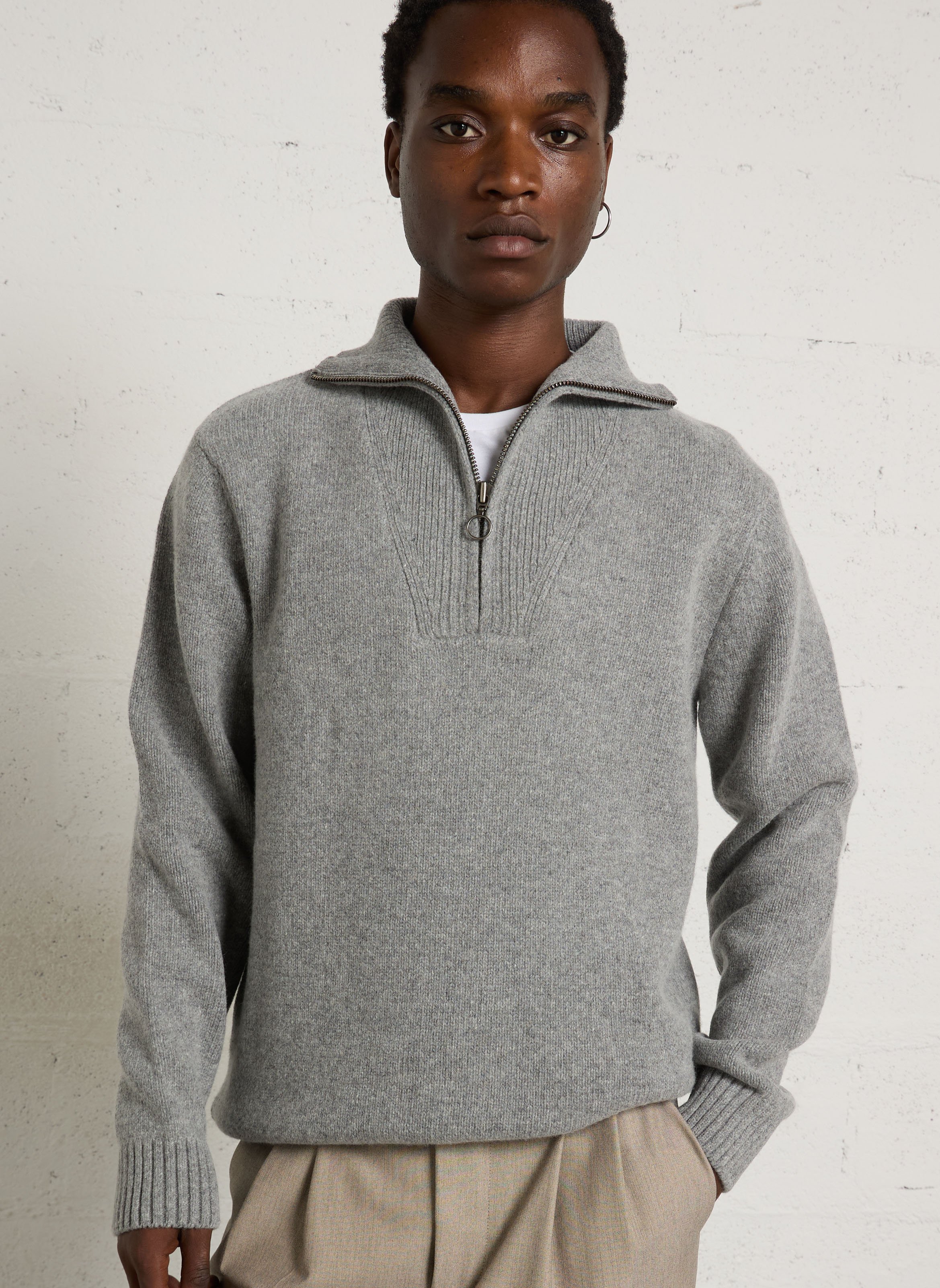 Pull maille col montant en laine mélangée ARMOR LUX