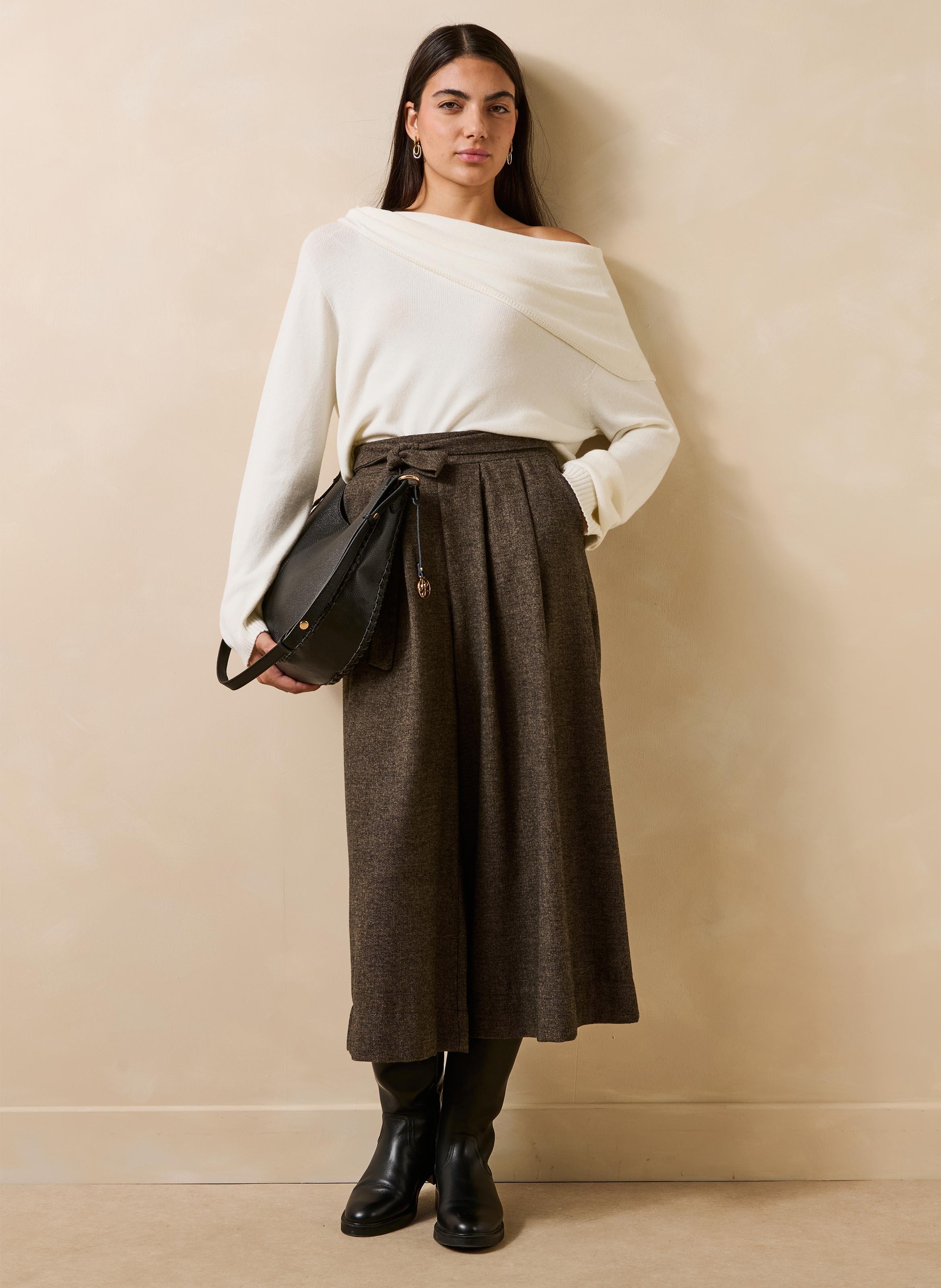 Tweed culottebroek LA FEE MARABOUTEE Bruin