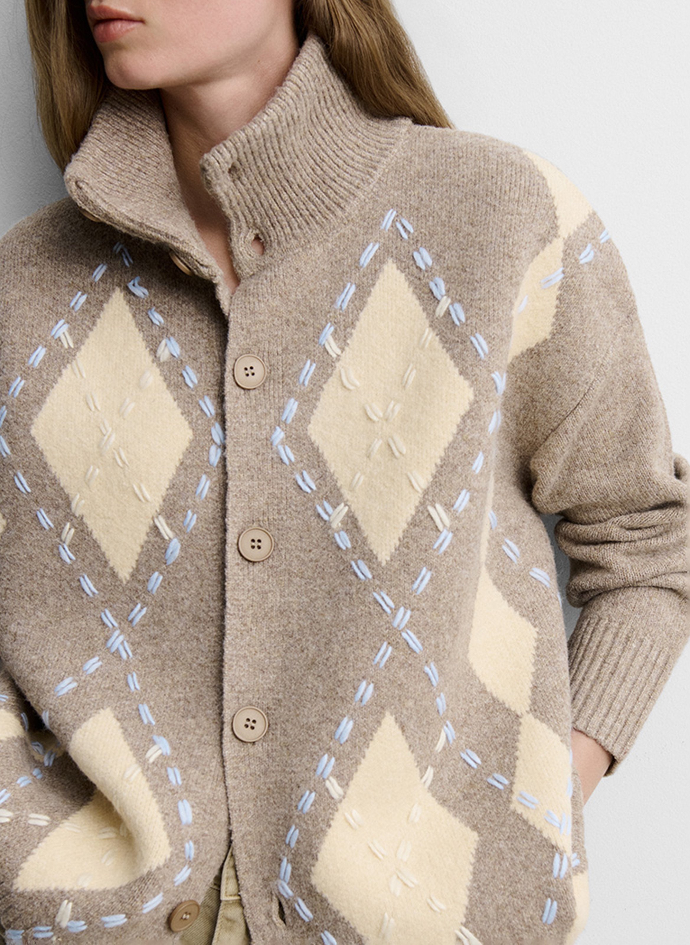 Langer Cardigan aus Strick mit Muster SIMORRA Mehrfarbig
