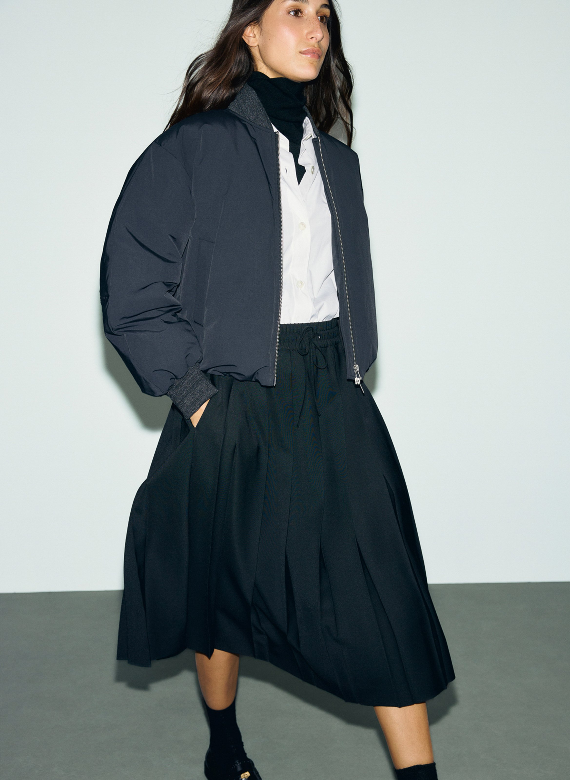 Geplooide midi-rok in effen kleur GERARD DAREL Zwart