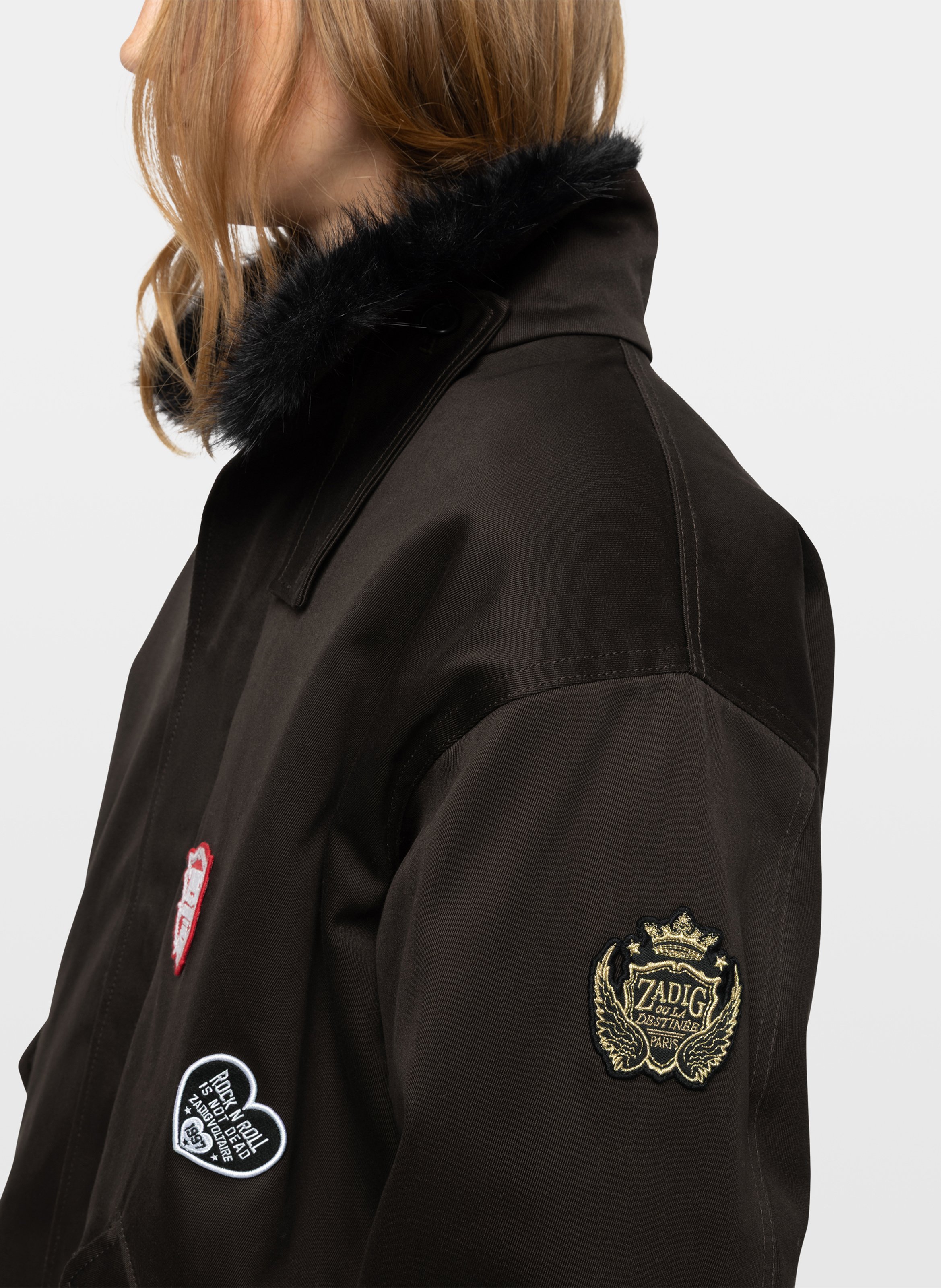 Cotton coat with coat collar ZADIG&VOLTAIRE Brown