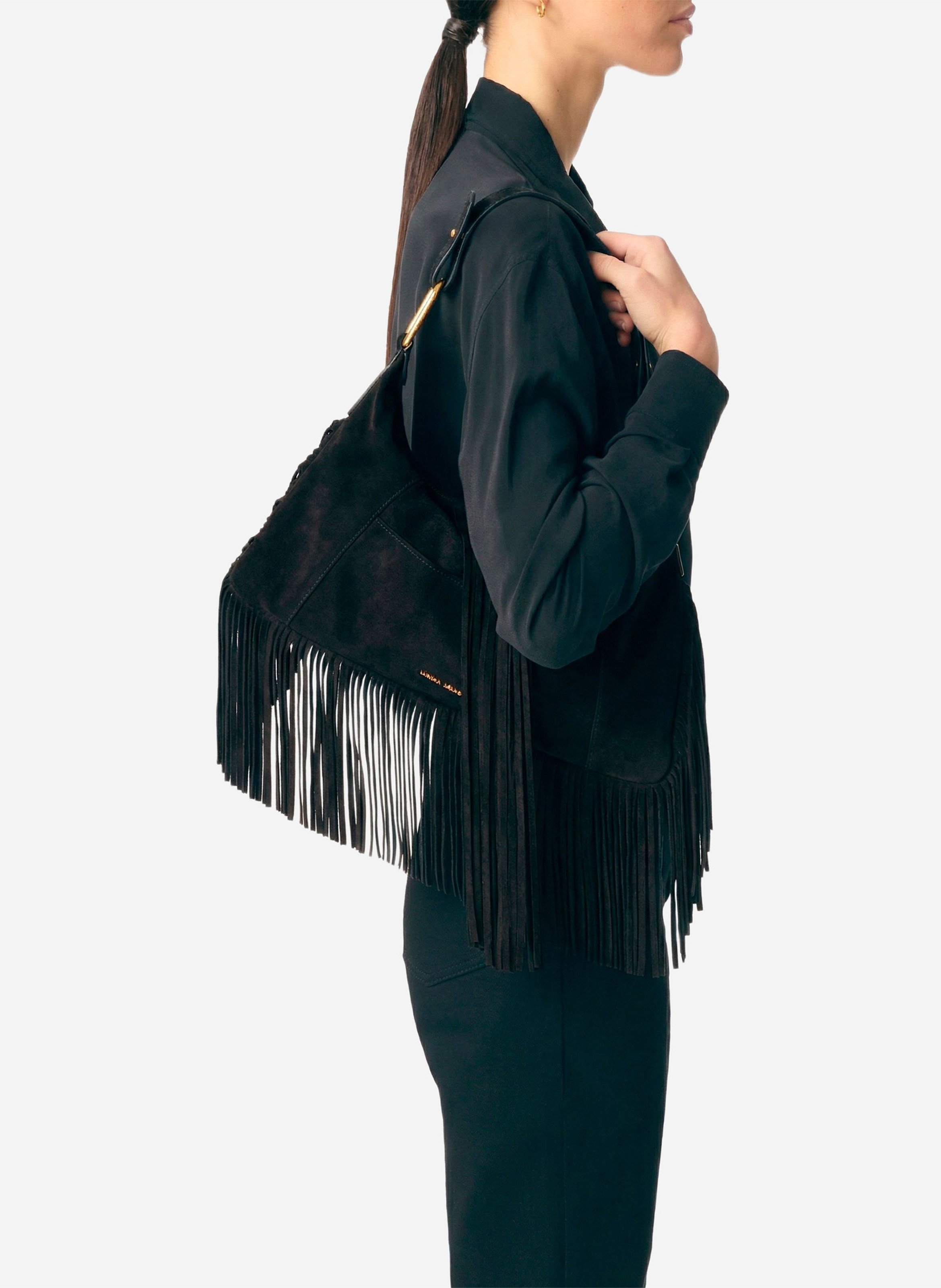 Leather clutch bag VANESSA BRUNO Black