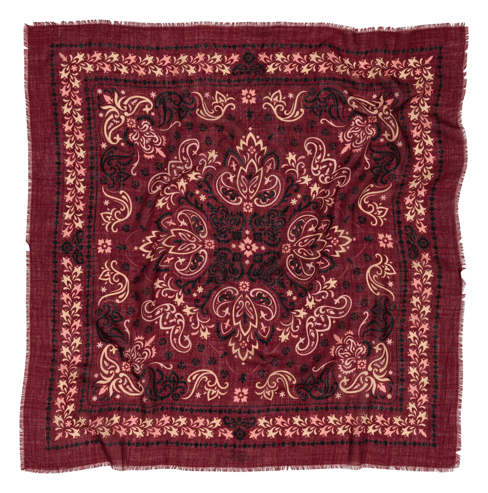 Printed wool-blend scarf MAISON LECOMTE FLAMENT Red