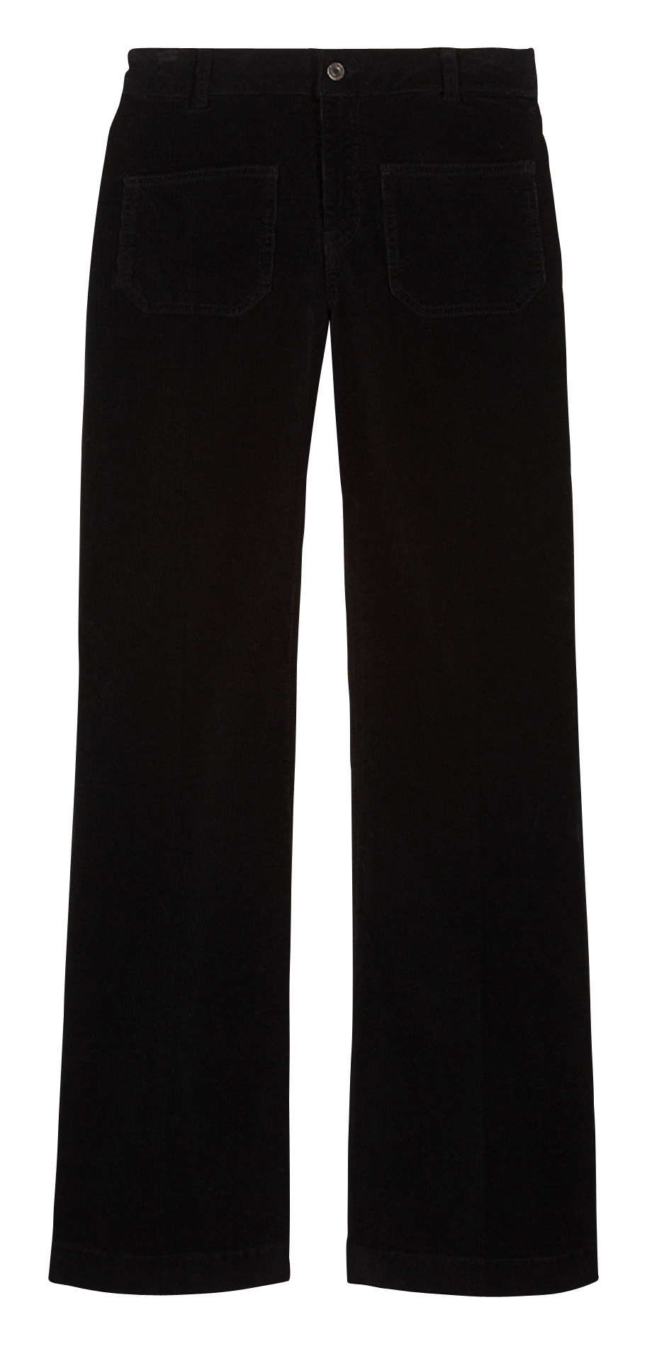 Ausgestellte, gerippte Hose aus Baumwoll-Mix Schwarz