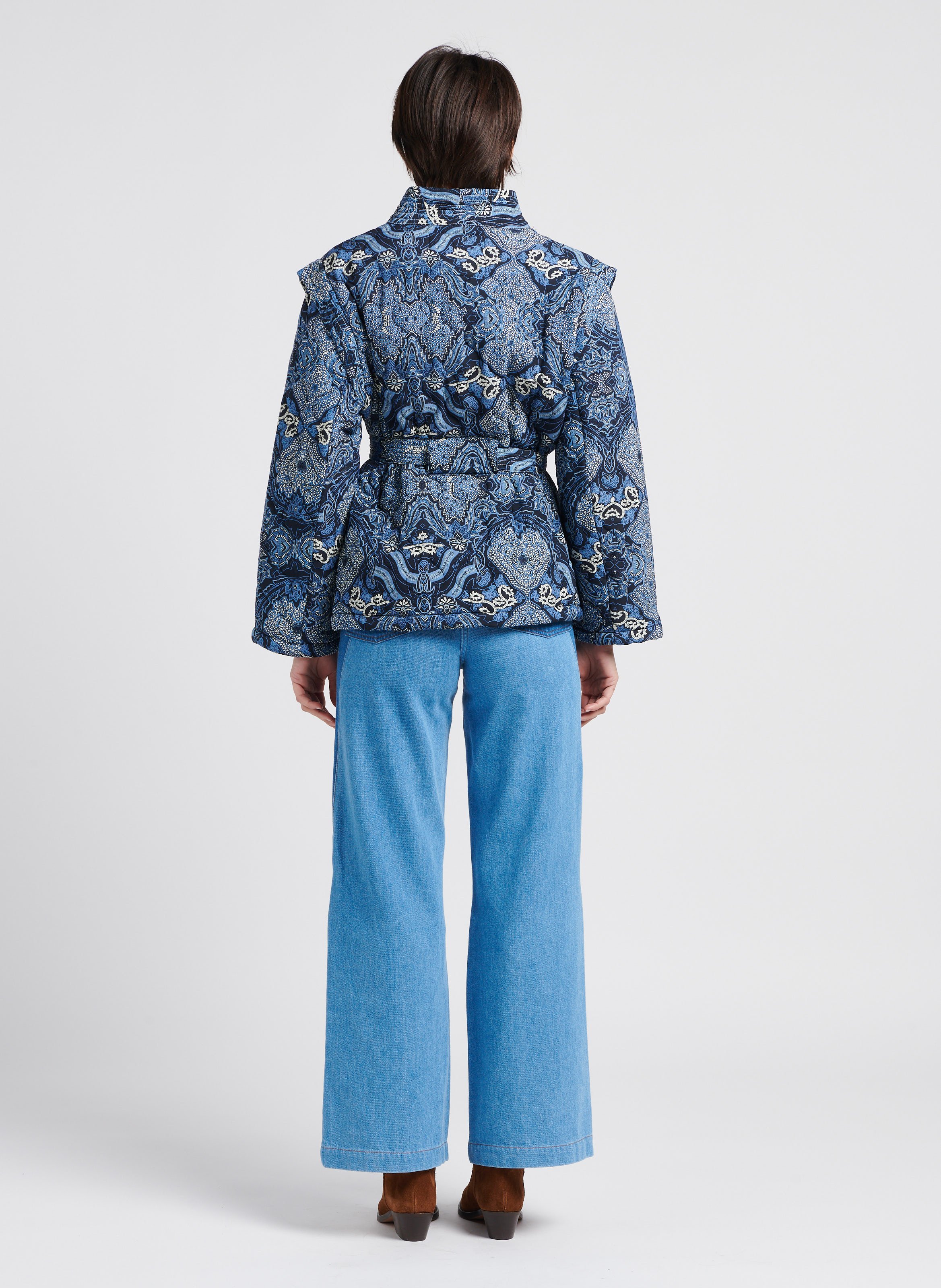 Jean large taille haute INDEE Bleu