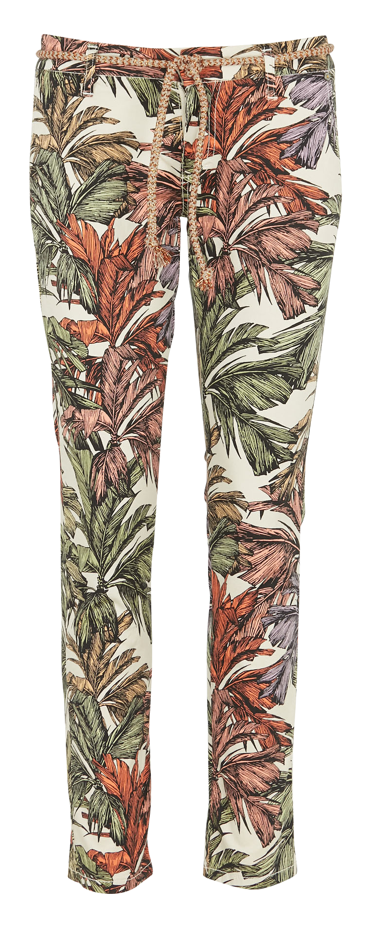 Printed cotton-blend slim-fit pants PLEASE Beige