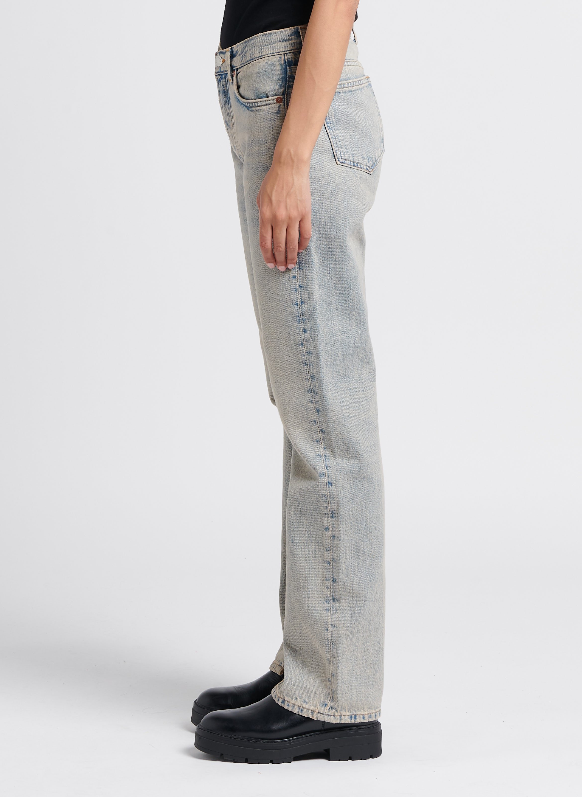 Straight Cut Jeans in Stone-Washed-Optik SAMSOE SAMSOE Bleached Jeans
