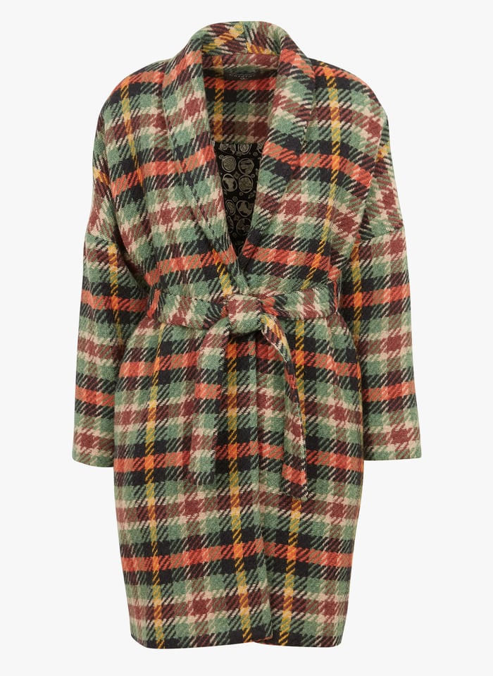 Gingham top coat womens