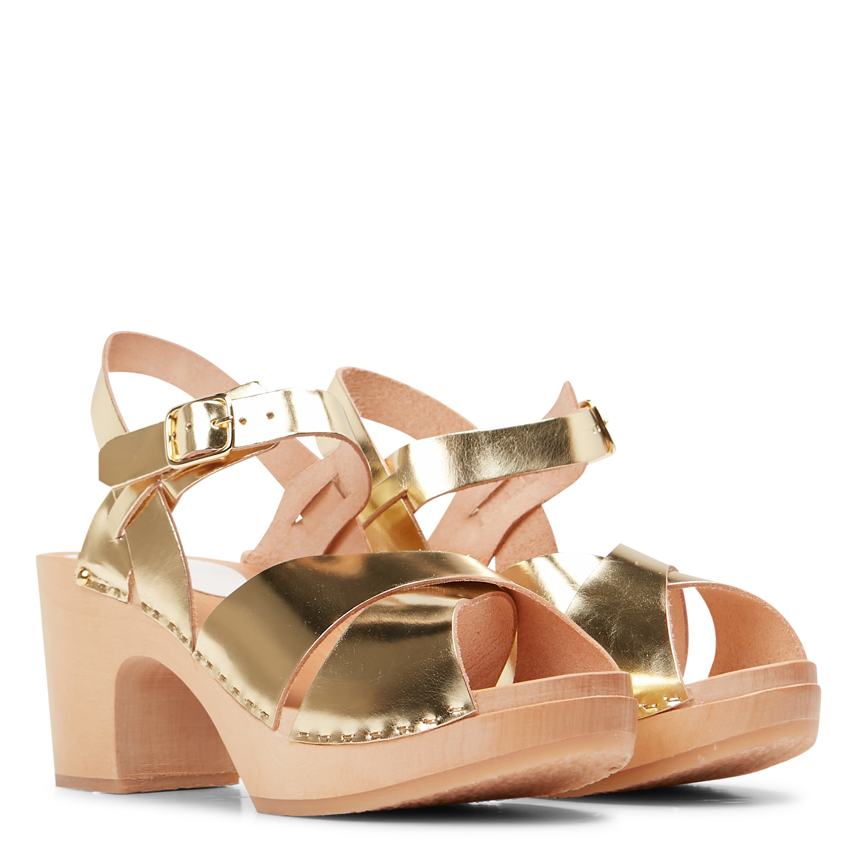 Leren klompen met hak SABOTS YOUYOU Goudkleurig