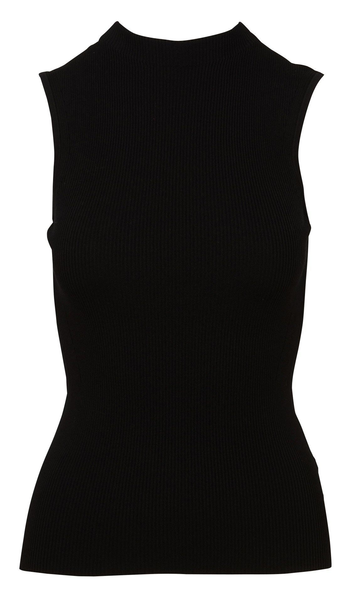 Tee-shirt côtelé sans manches à bords-côtes BOSS Noir