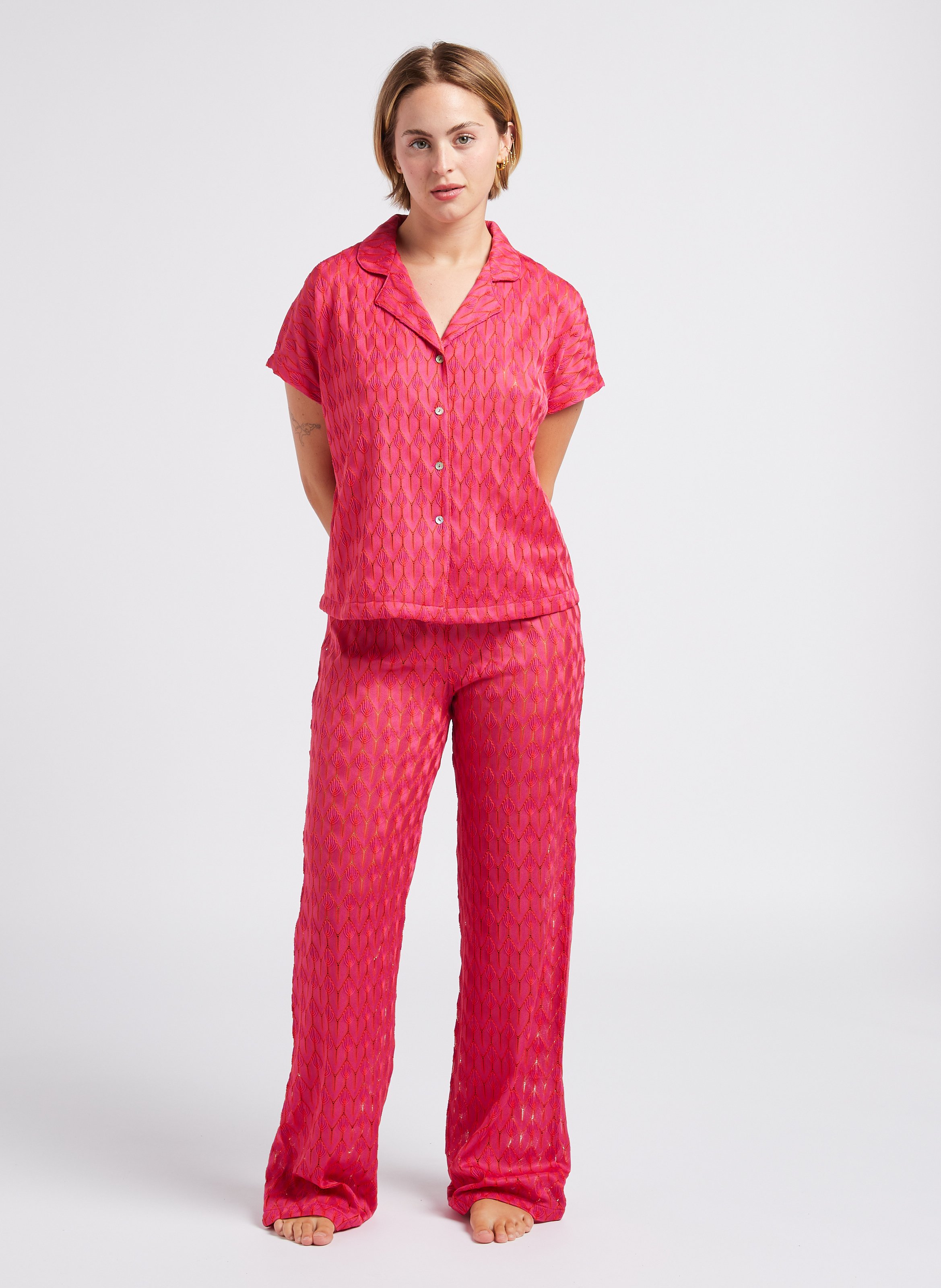 Short-sleeved loose-fit shirt LA NOUVELLE Pink