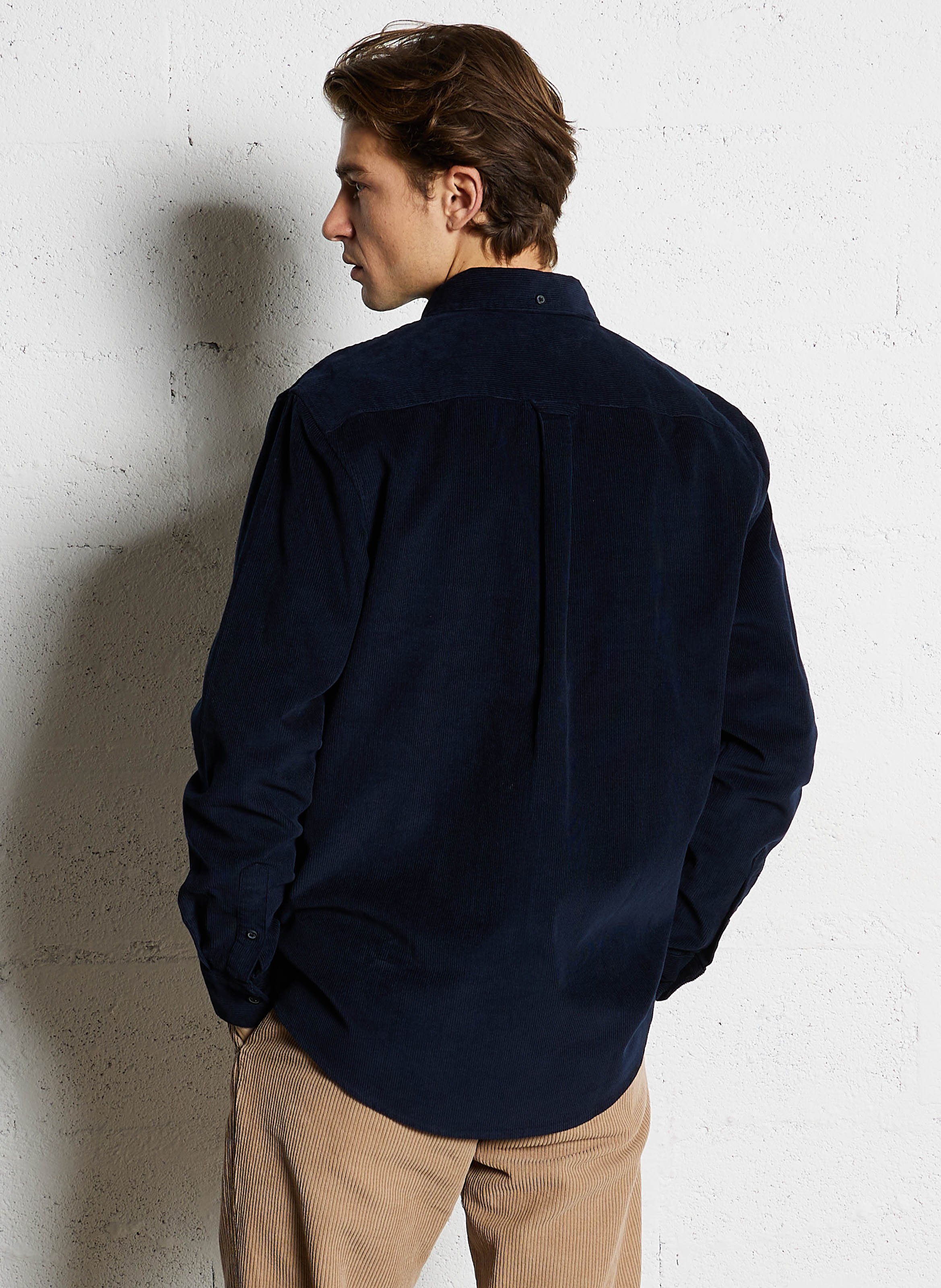 Chemise droite en coton bio FARAH Bleu