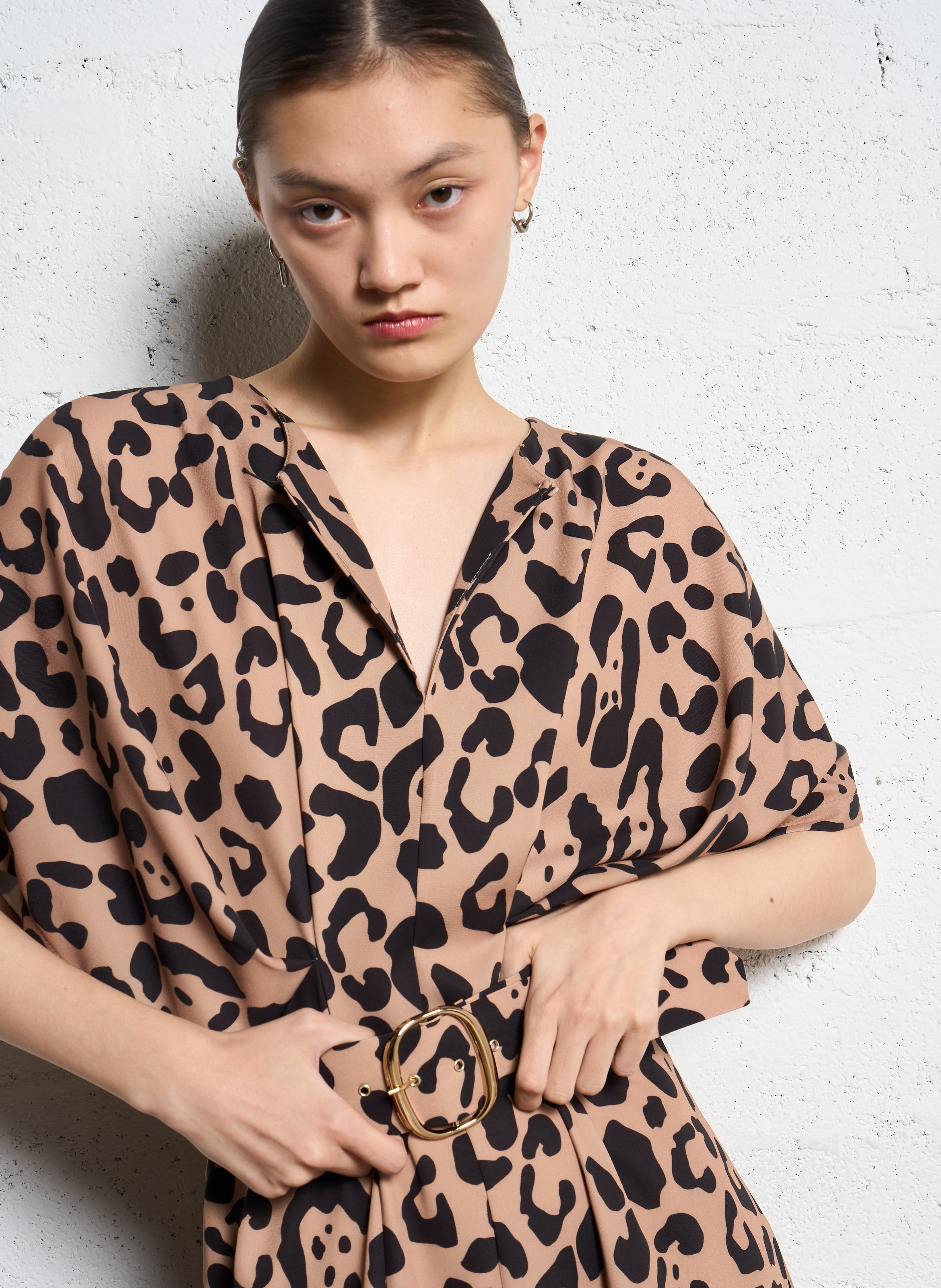 Robe midi col rond imprimé IMPERIAL Multicolore