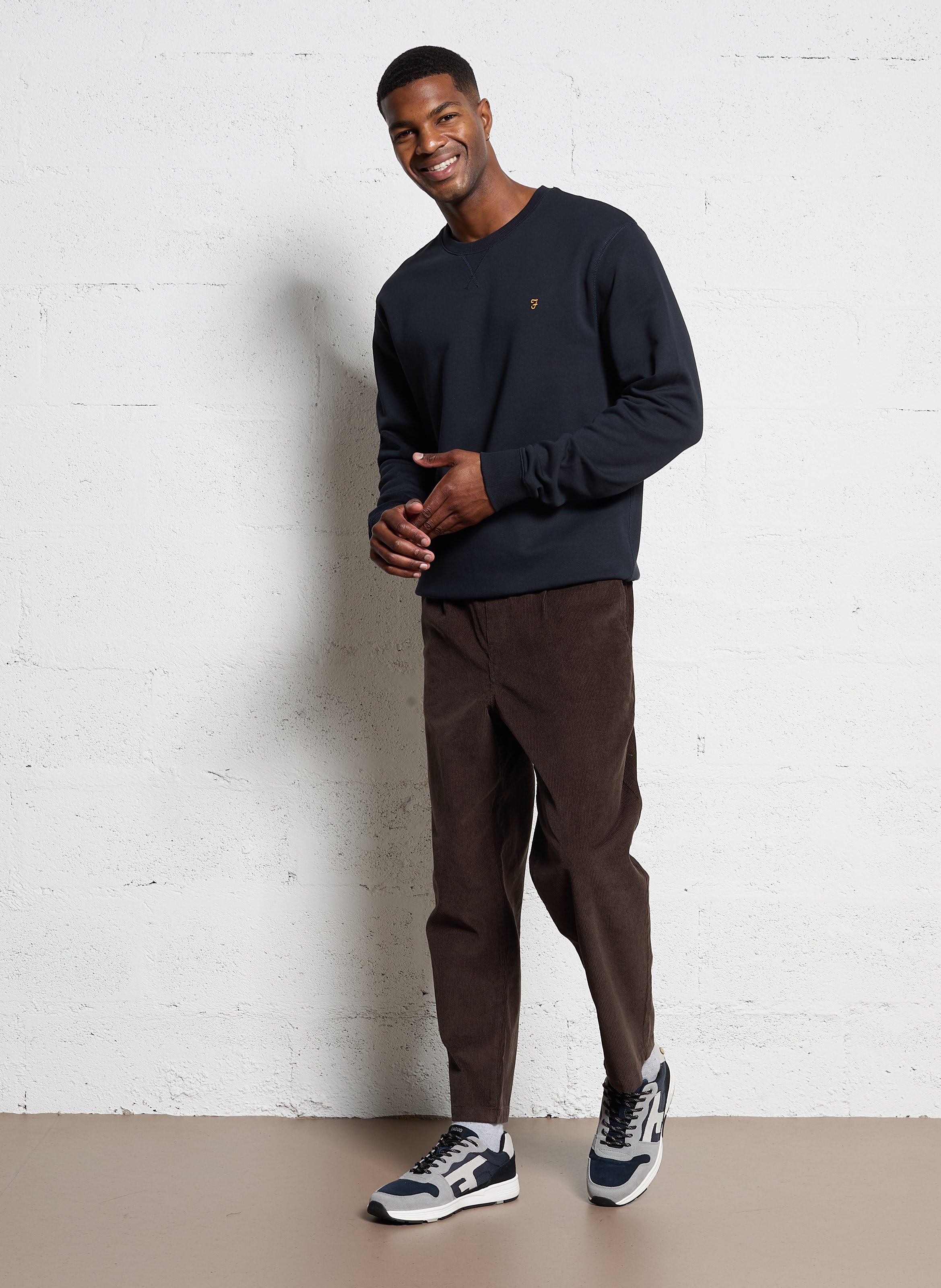 Slim-fit cotton cargo pants FARAH Brown