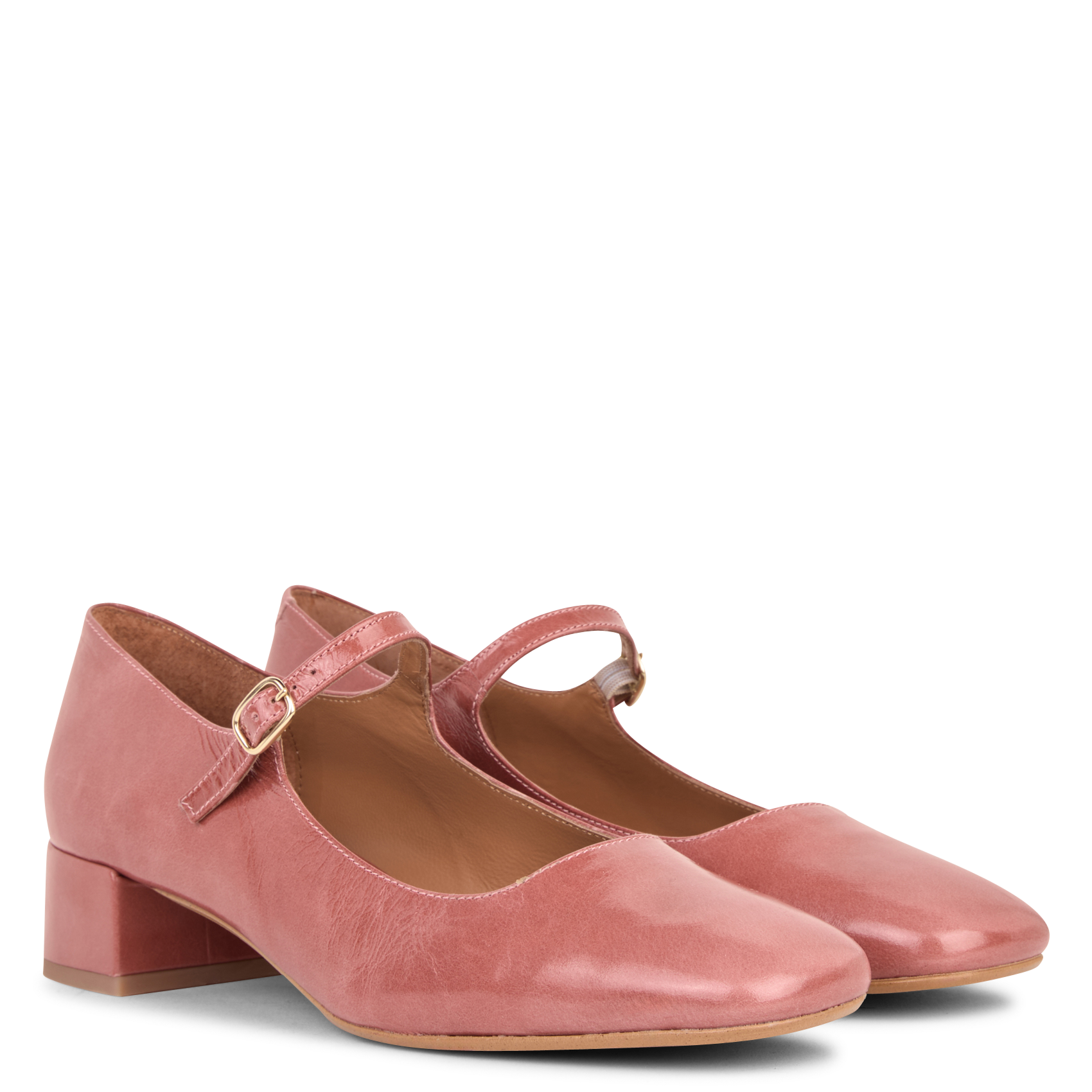 Babies à petit talon en cuir vieilli MELLOW YELLOW Rose