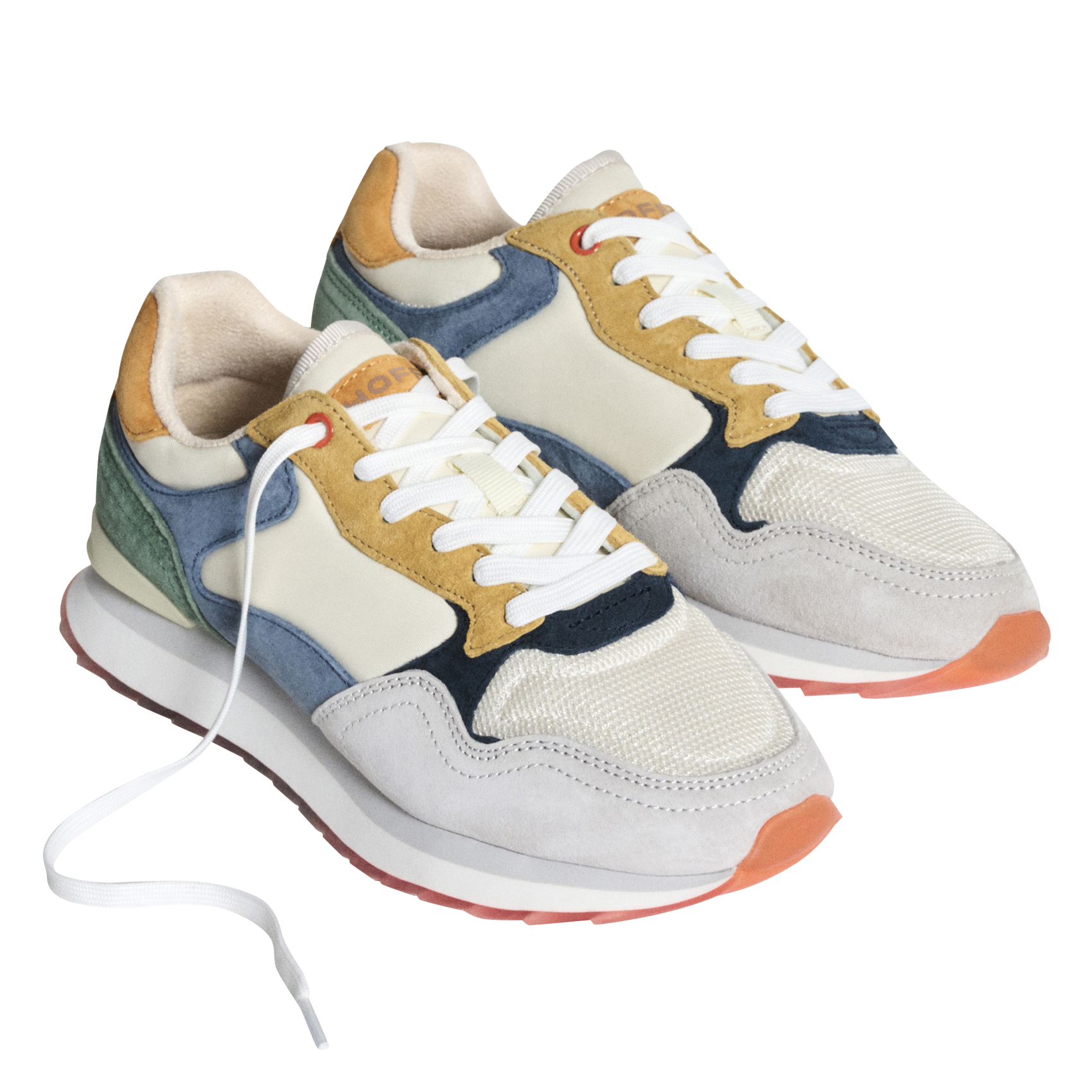 Baskets basses à lacets en cuir mélangé HOFF Bleu