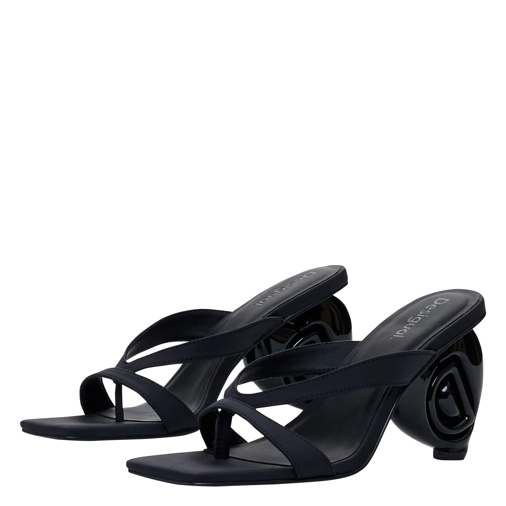 Open heart heel sandals DESIGUAL Black