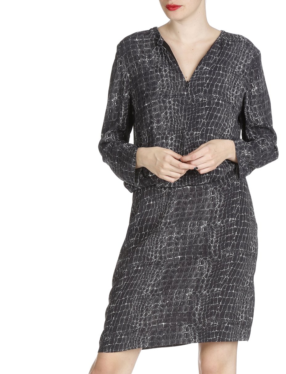 Numéro crepe dress  SWILDENS Grey